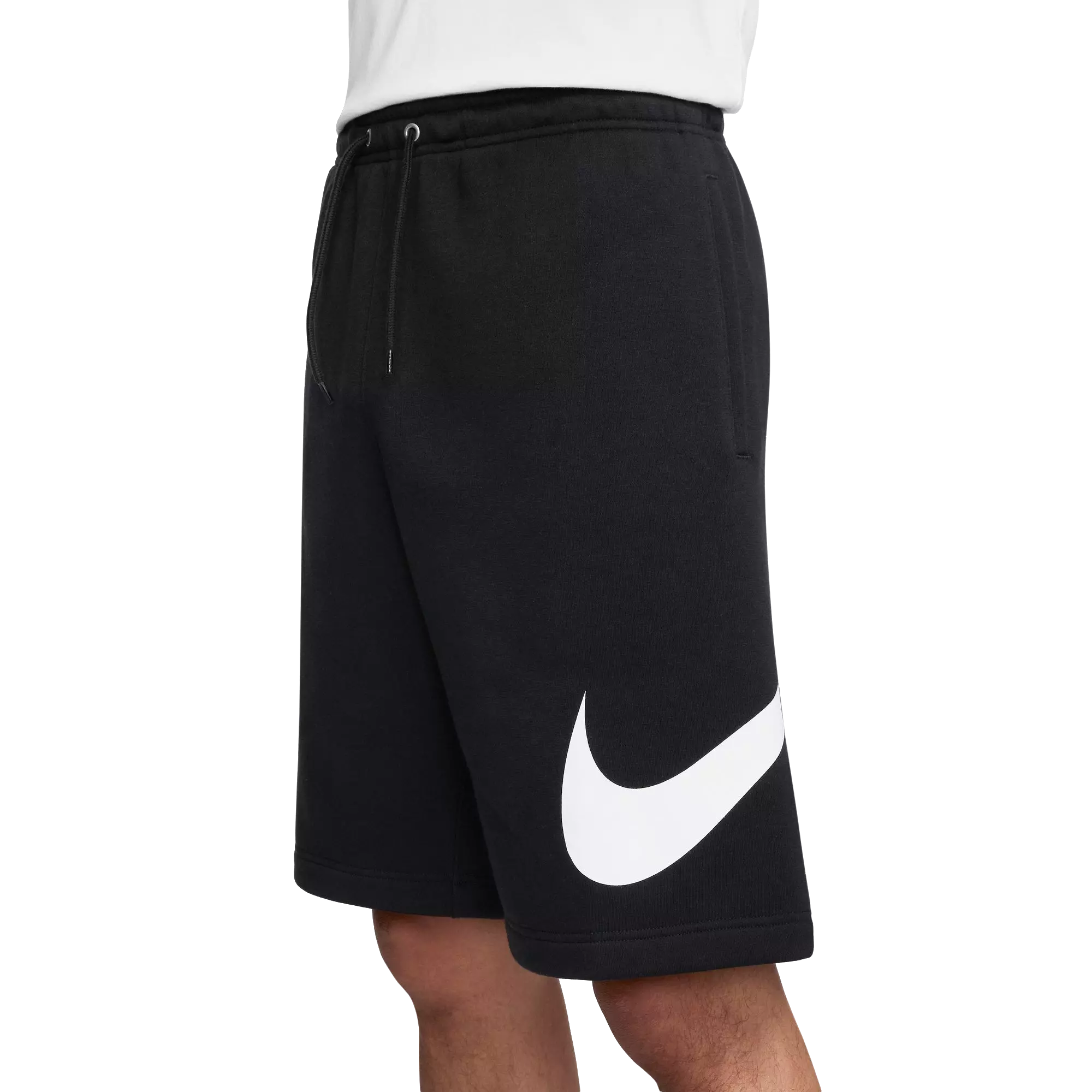 Nike Men's Sportswear Club Brushed Fleece Shorts-Black - BLACK