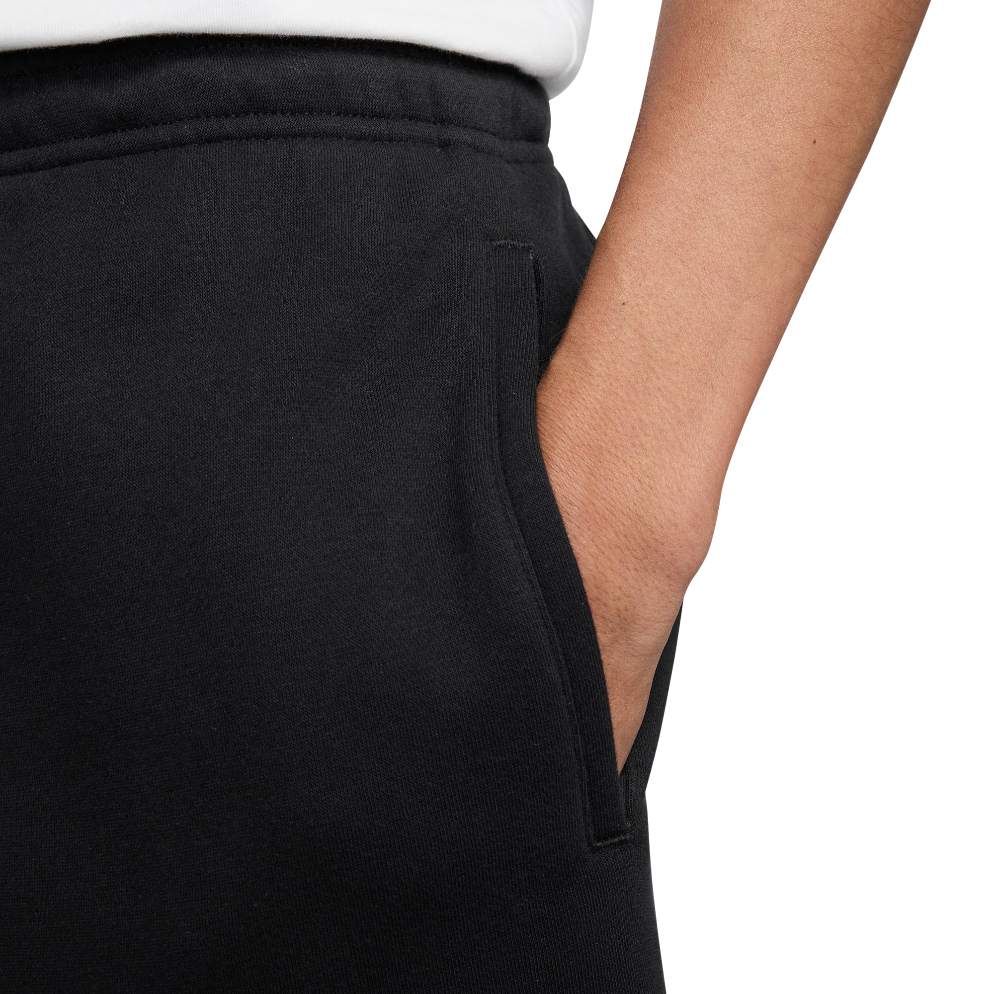 Nike Men's Sportswear Club Brushed Fleece Shorts-Black - BLACK Thumbnail View 4