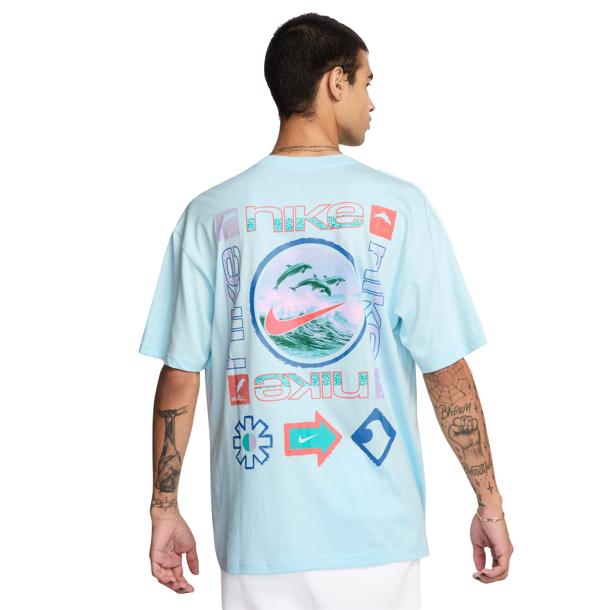 Nike Men's Sportswear Max90 Tee - Blue - BLUE Thumbnail View 2