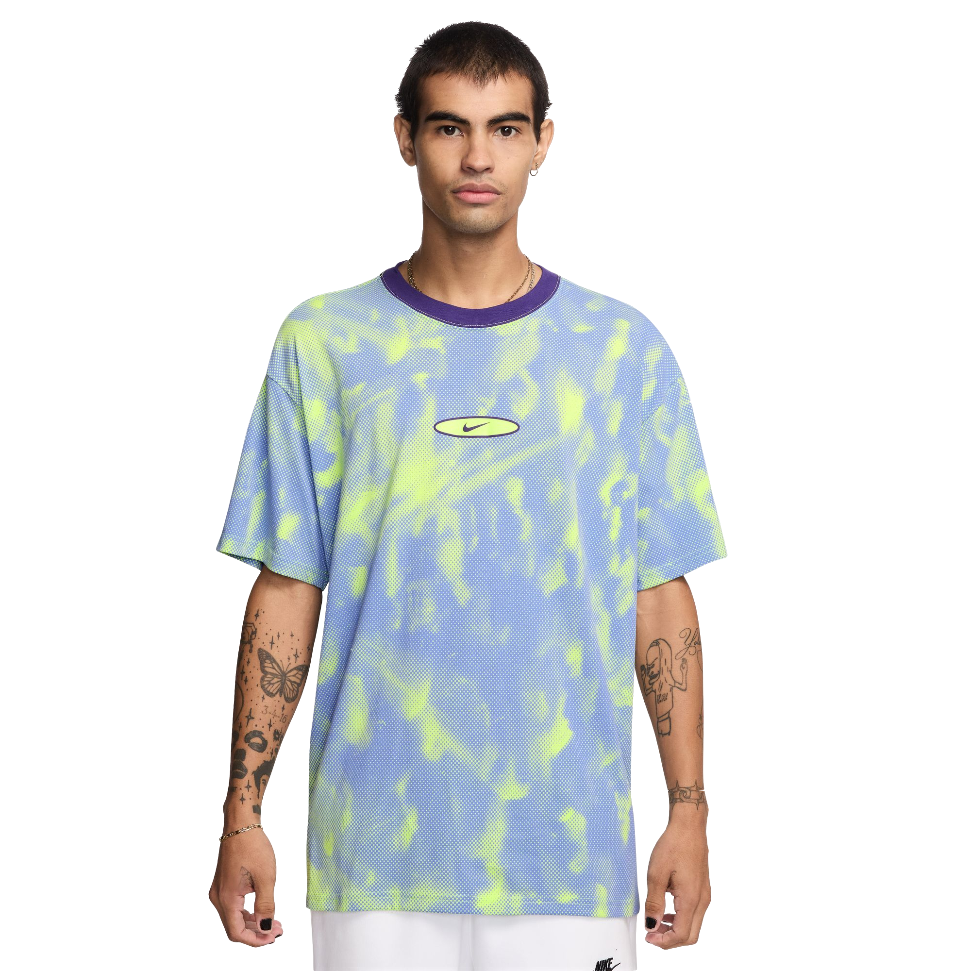 Nike Men's Sportswear Max90 Tee - Blue/Yellow - BLUE/YELLOW Thumbnail View 1