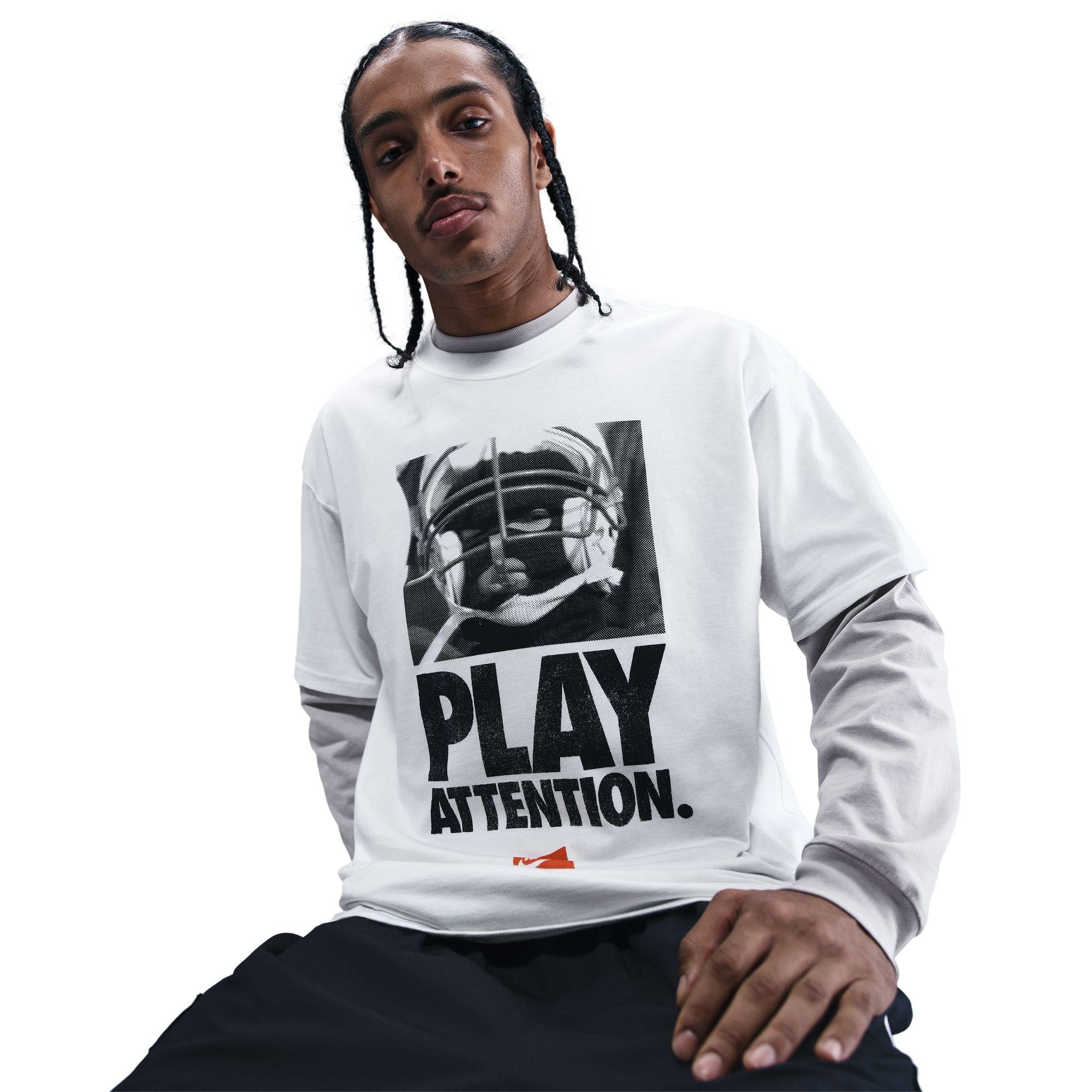 Nike Men's Sportswear Max90 Play Attention Graphic Tee - WHITE Thumbnail View 5