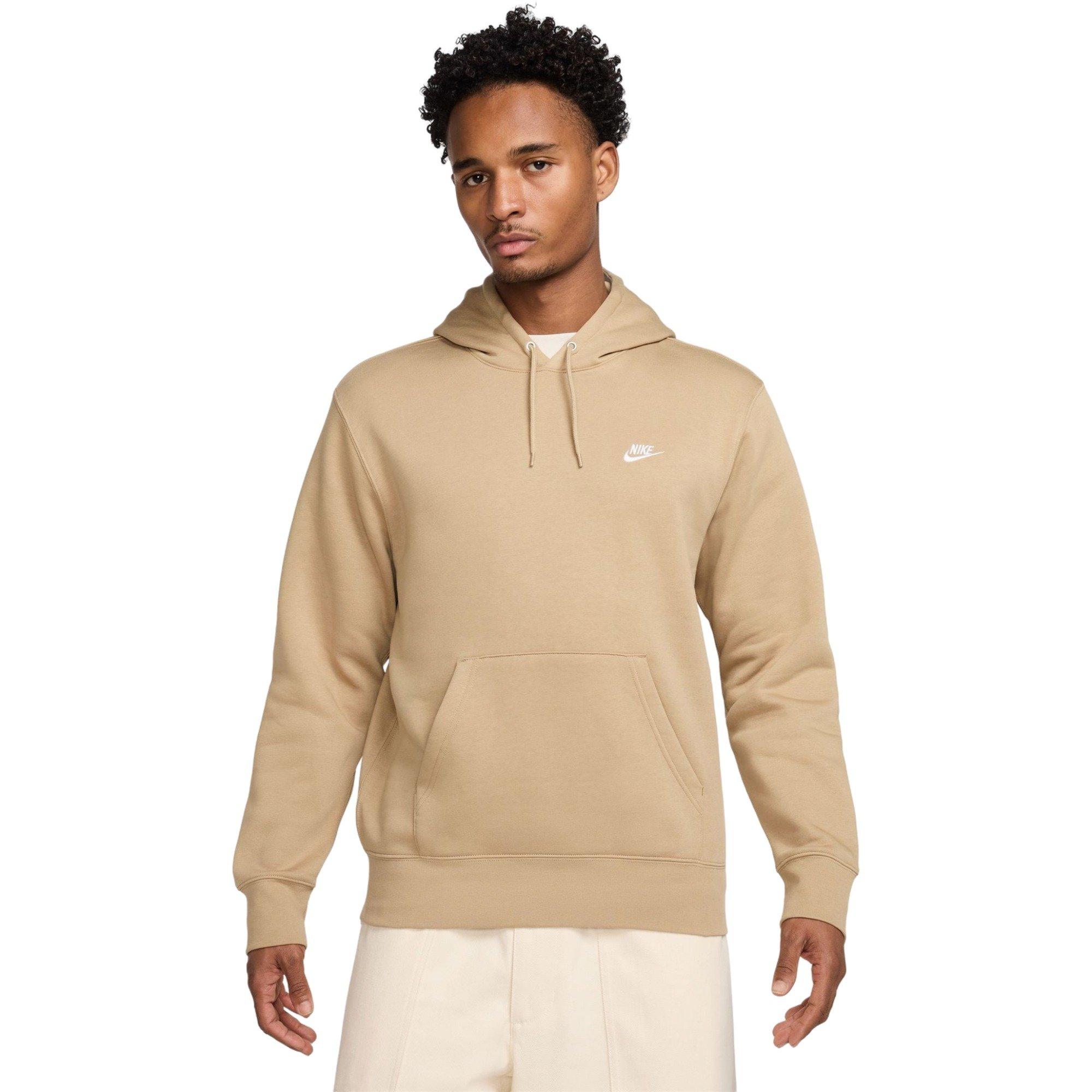 Nike Men's Club Pull-Over Fleece Hoodie - BEIGE Thumbnail View 1