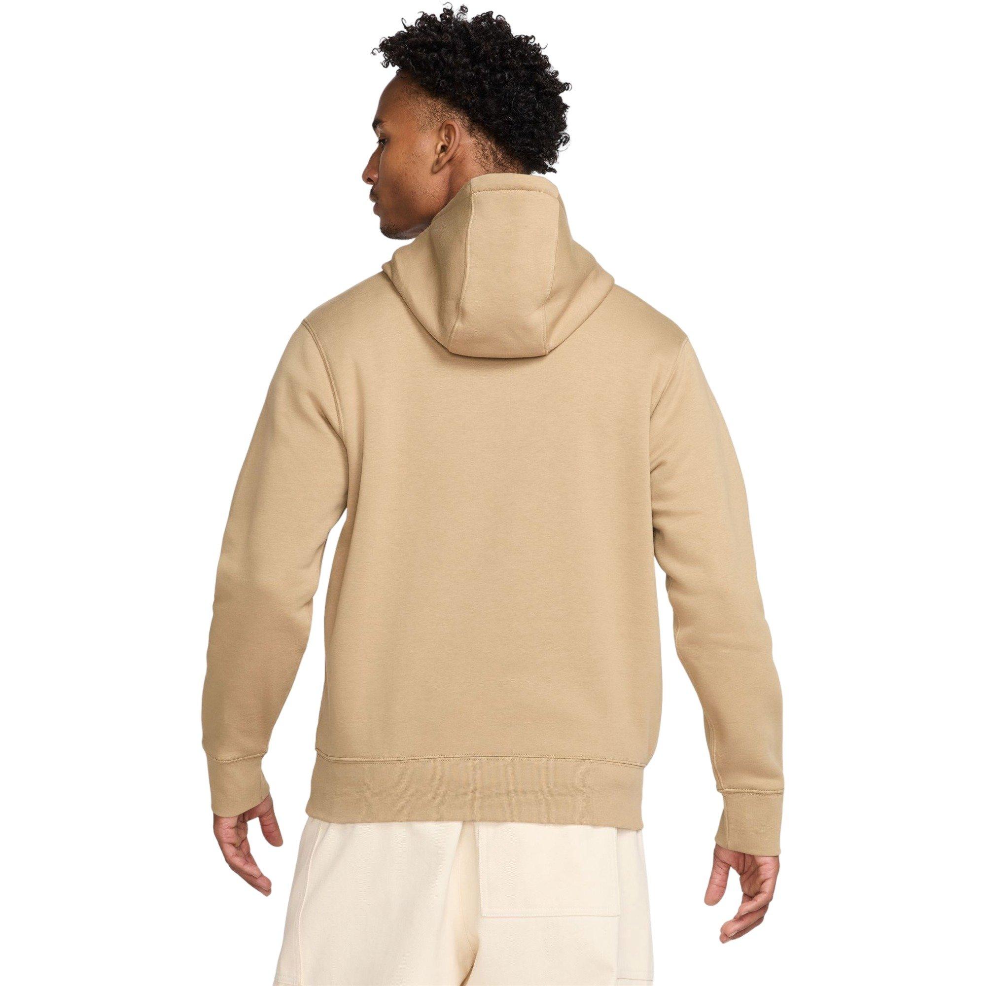 Nike Men's Club Pull-Over Fleece Hoodie - BEIGE Thumbnail View 2