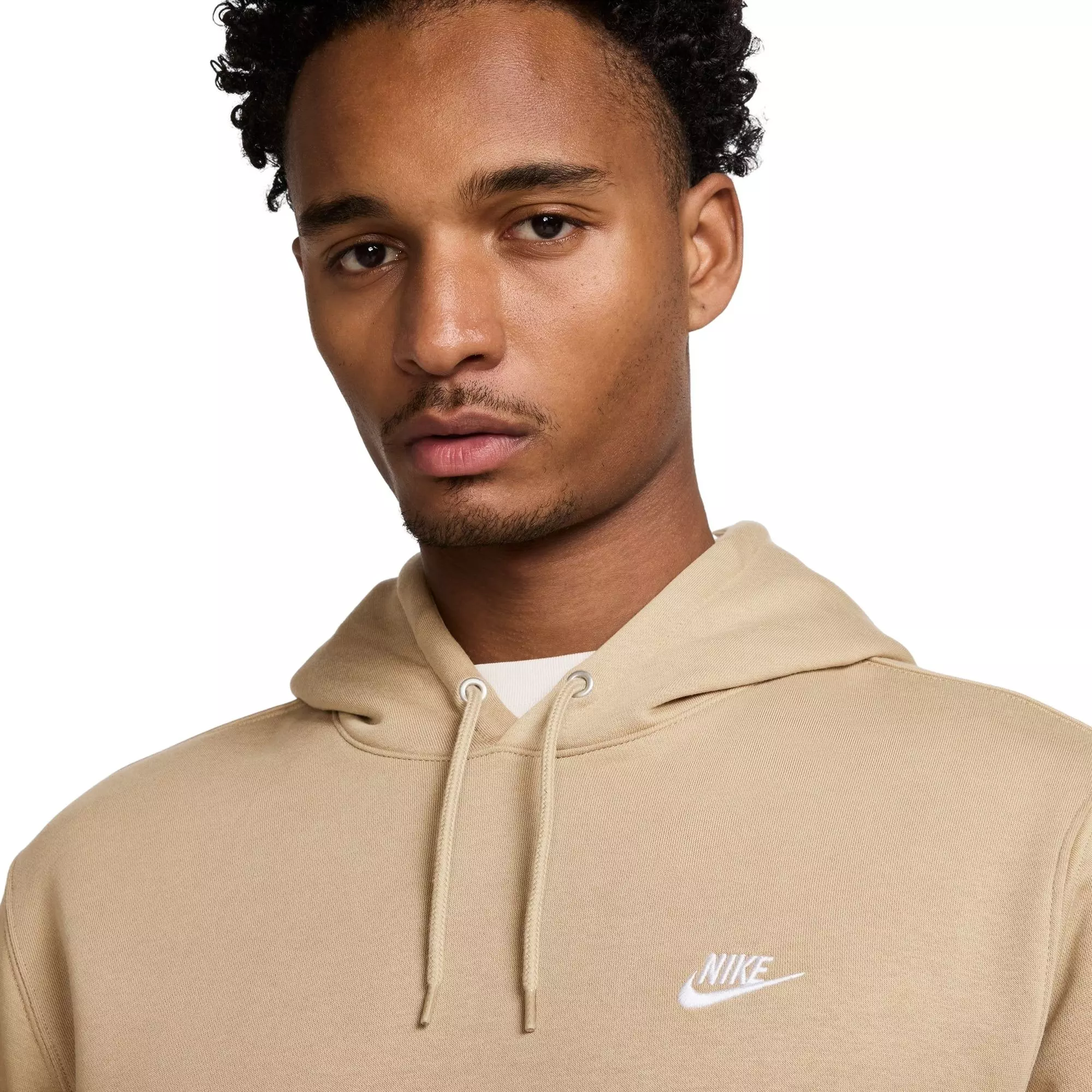 Nike Men's Club Pull-Over Fleece Hoodie - BEIGE