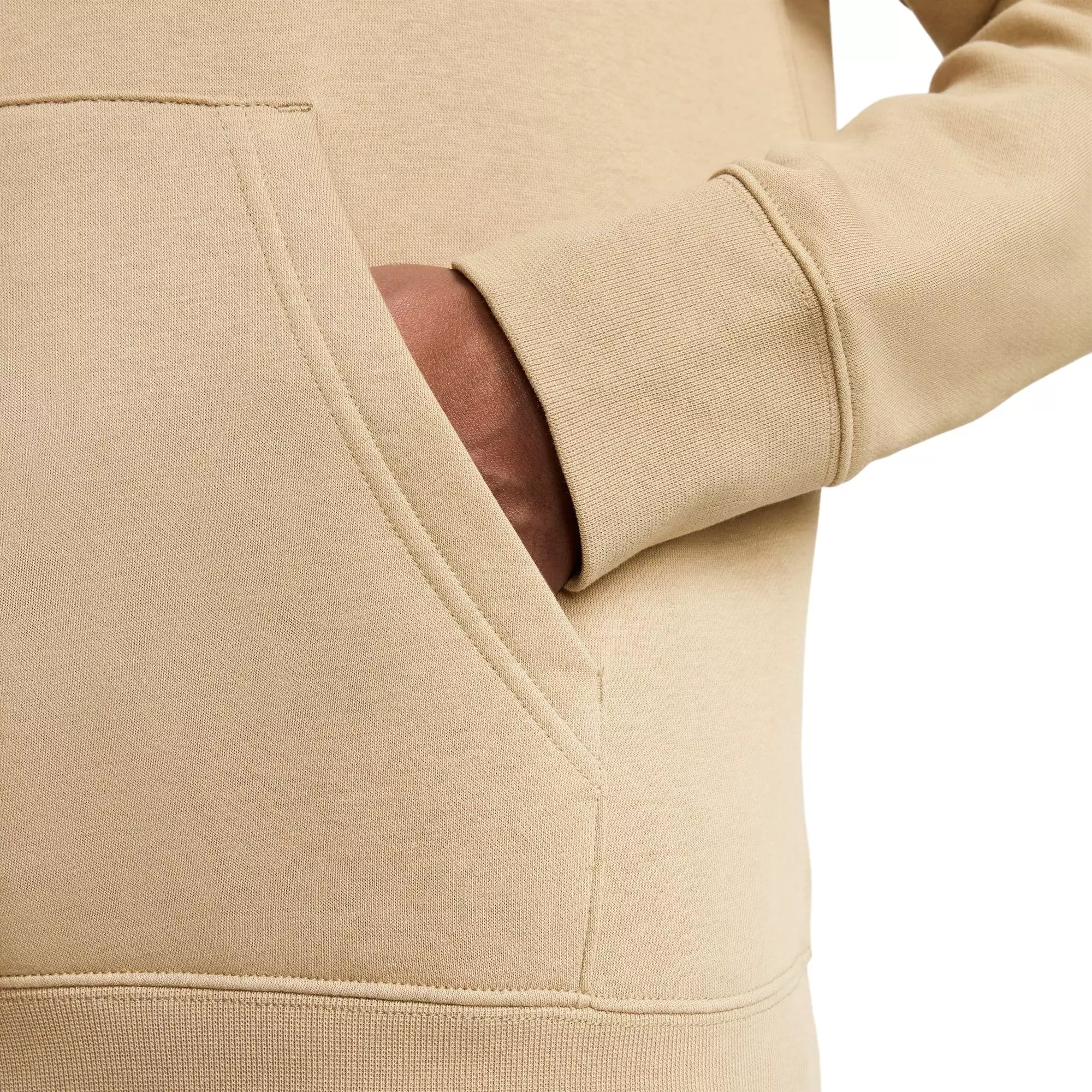 Nike Men's Club Pull-Over Fleece Hoodie - BEIGE