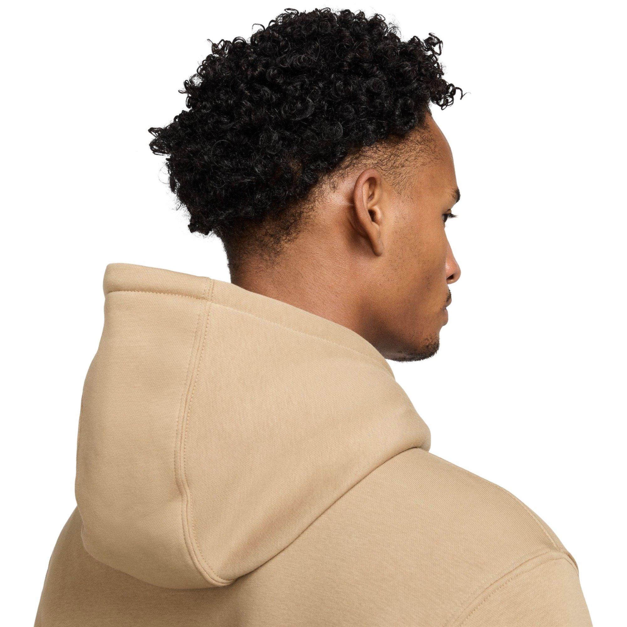 Nike Men's Club Pull-Over Fleece Hoodie - BEIGE Thumbnail View 5