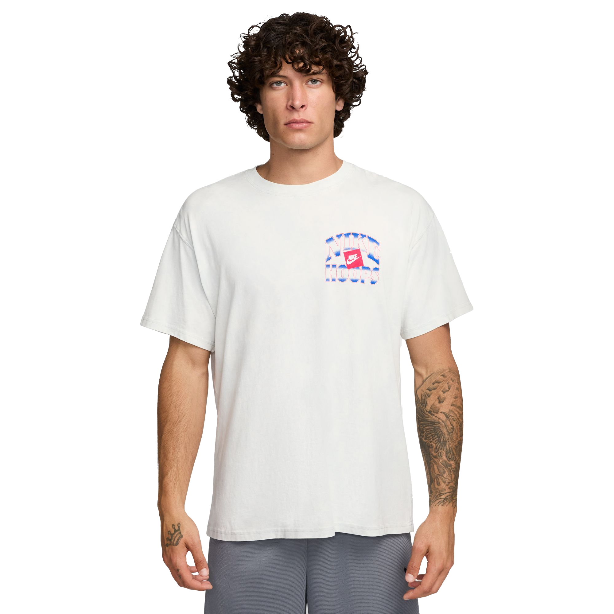 Nike Men's Max90 Basketball Tee-White - GREY Thumbnail View 1