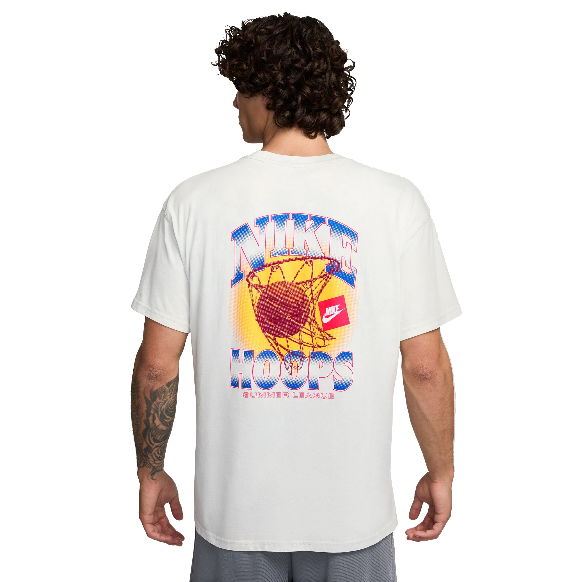 Nike Men's Max90 Basketball Tee-White - GREY Thumbnail View 2