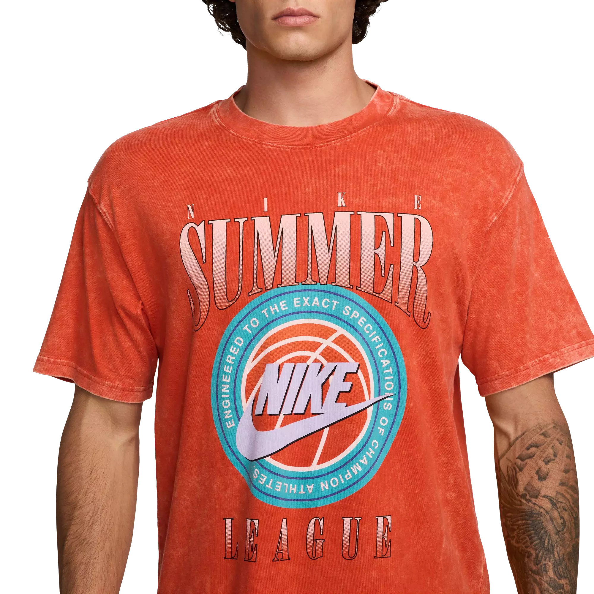 Nike Men's Max90 Basketball Tee-Orange - ORANGE