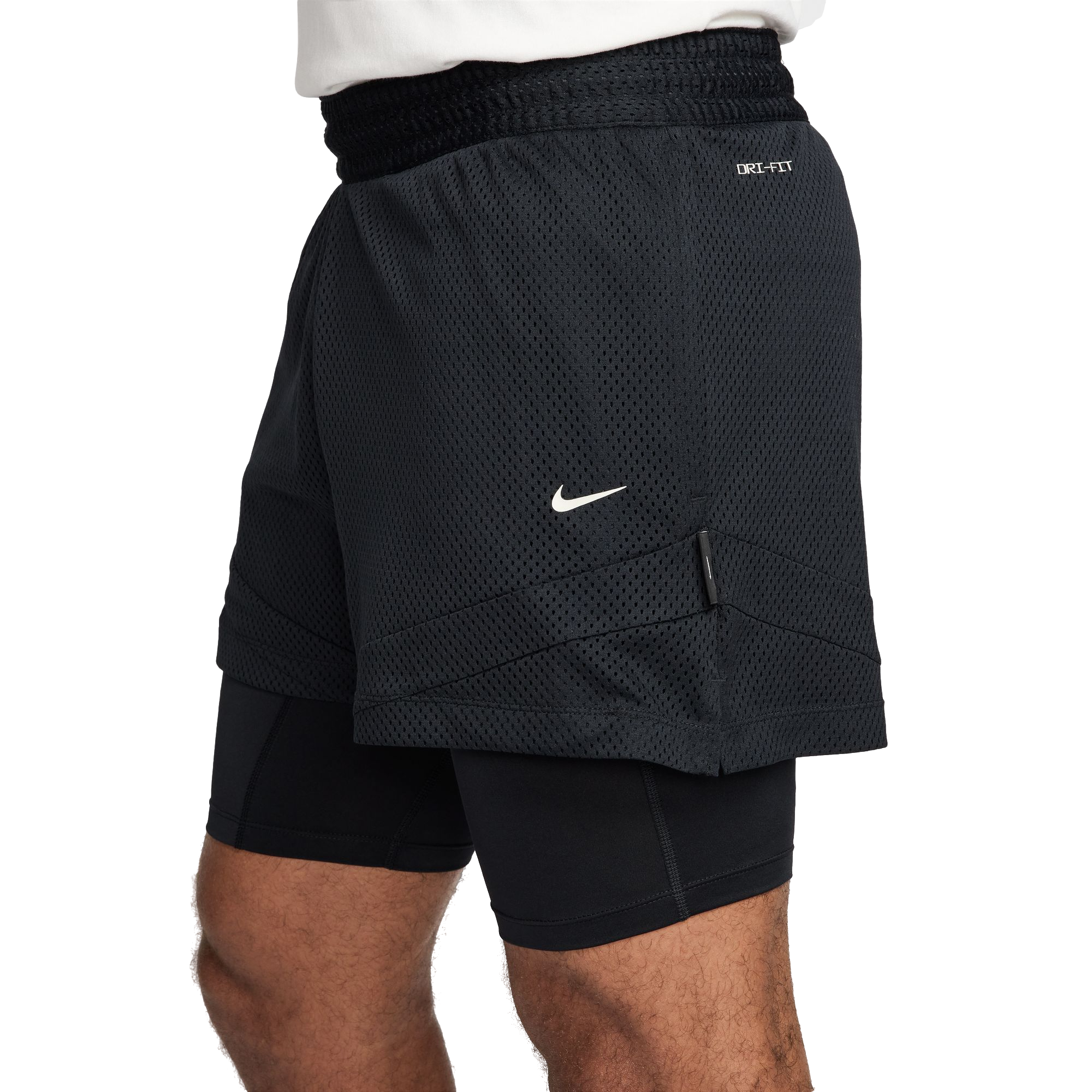 Nike Men's Icon Dri-FIT 4" 2-in-1 Basketball Shorts - BLACK Thumbnail View 3