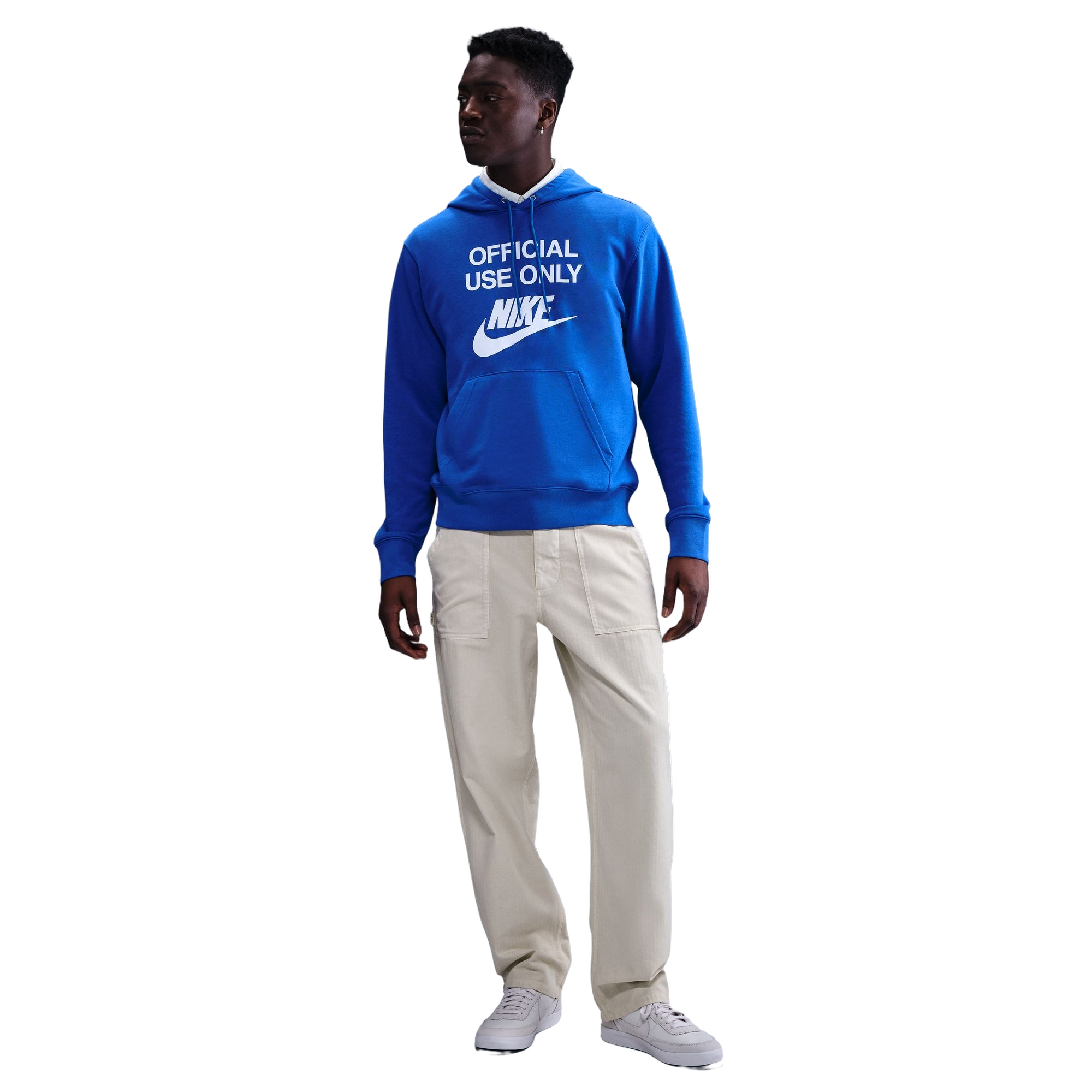 Nike Men's Club French Terry Pullover Hoodie - Blue - BLUE Thumbnail View 1
