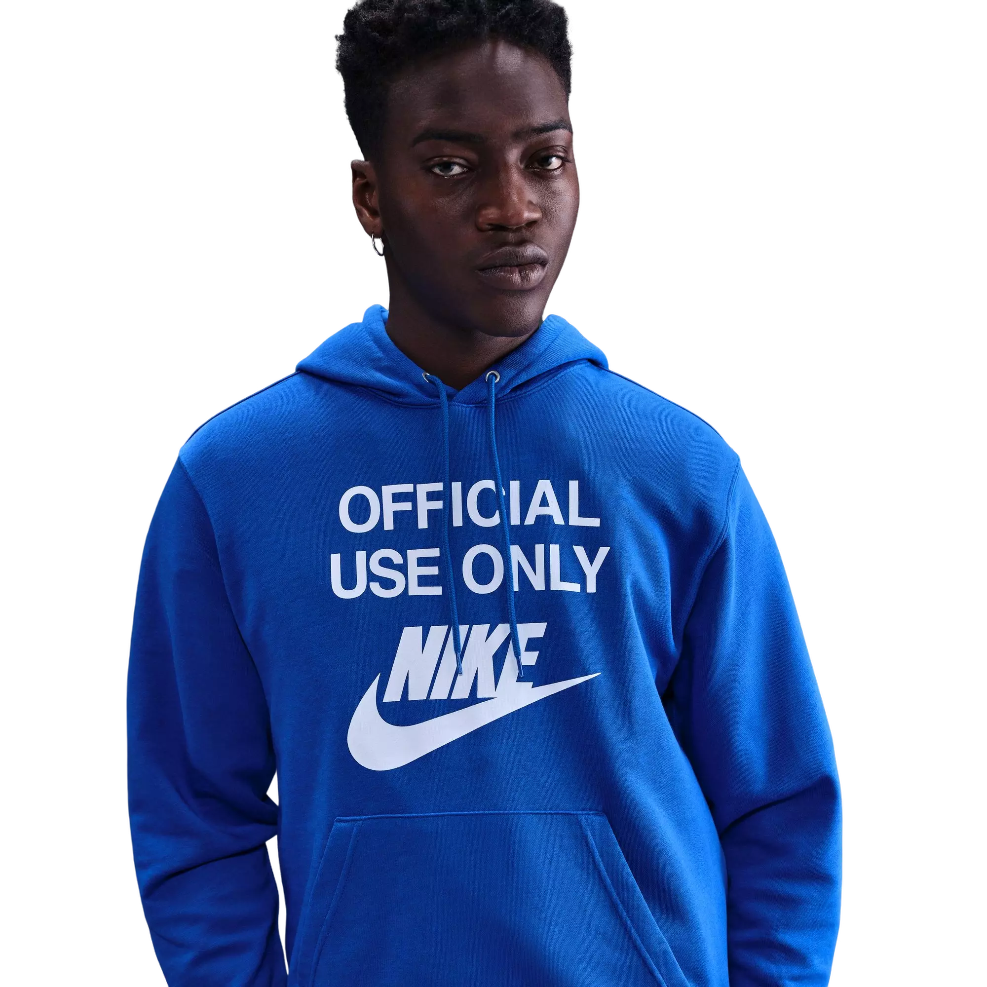 Nike Men's Club French Terry Pullover Hoodie - BLUE