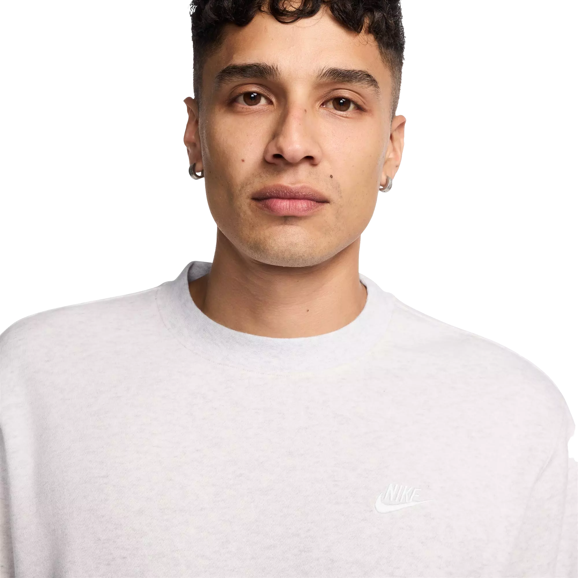 Nike Men's Club Brushed Fleece Crew - GREY