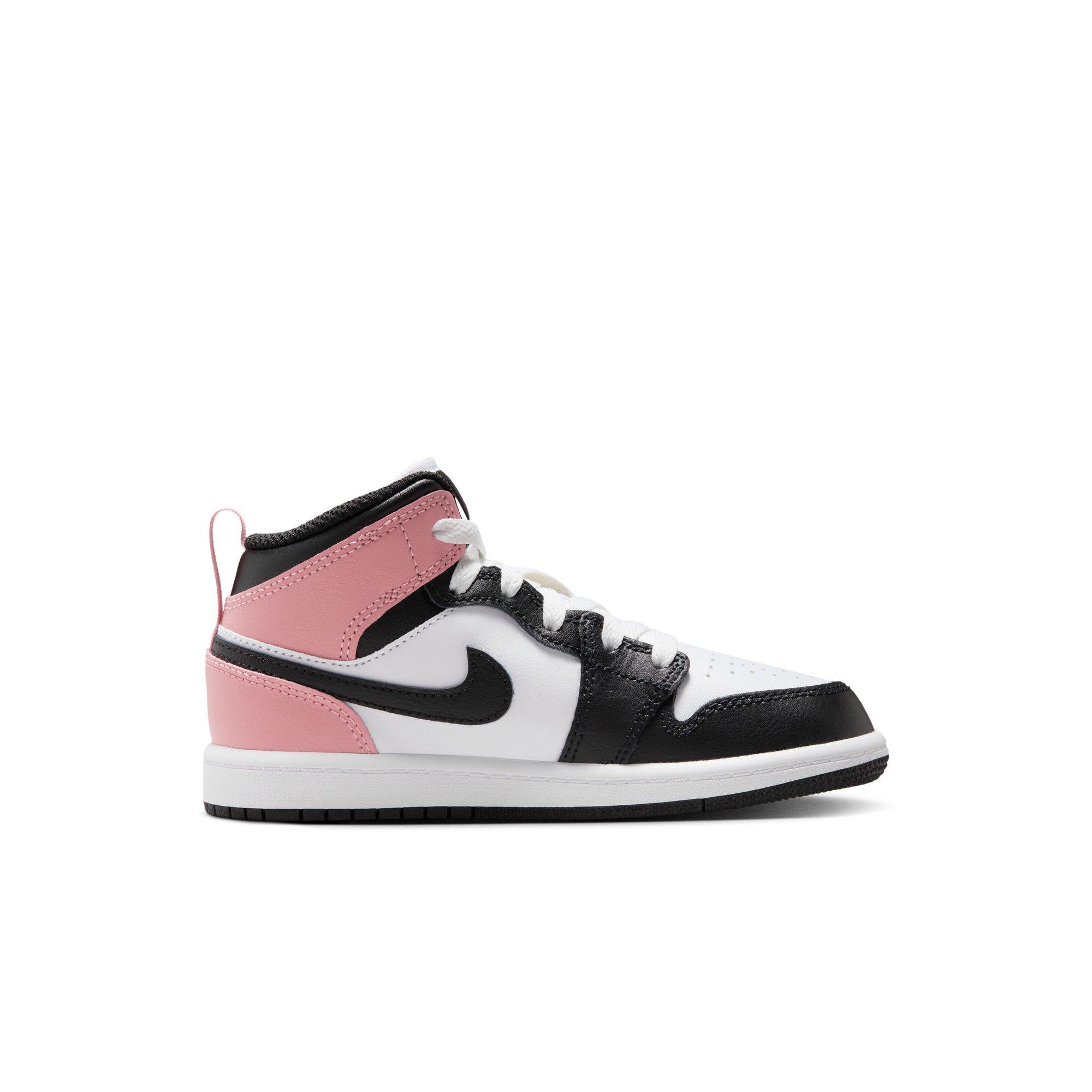 Jordan 1 Mid Preschool Girls' "White/Black/Rust Pink" Shoe