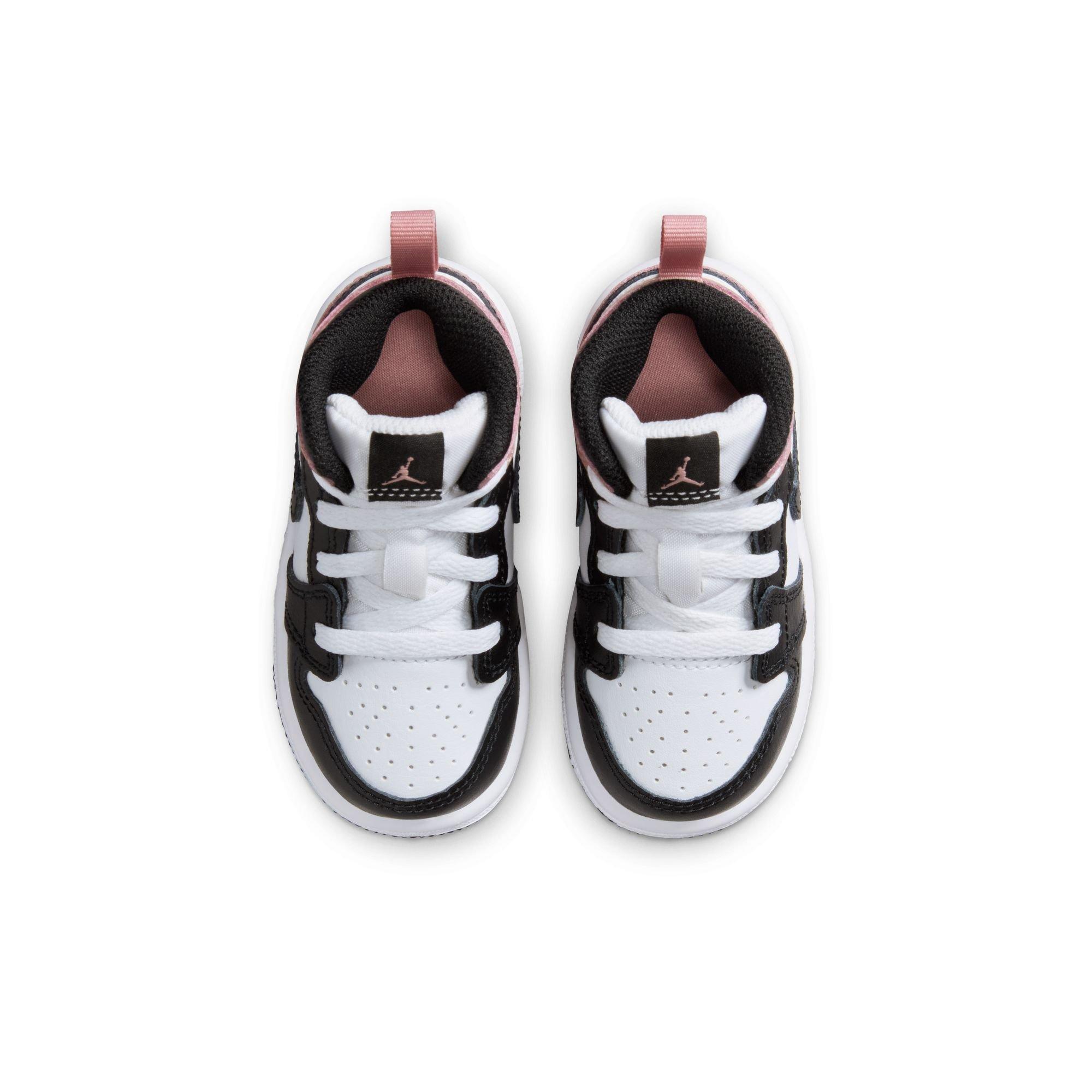 Jordan 1 Mid Toddler Girls' "White/Black/Rust Pink" Shoe