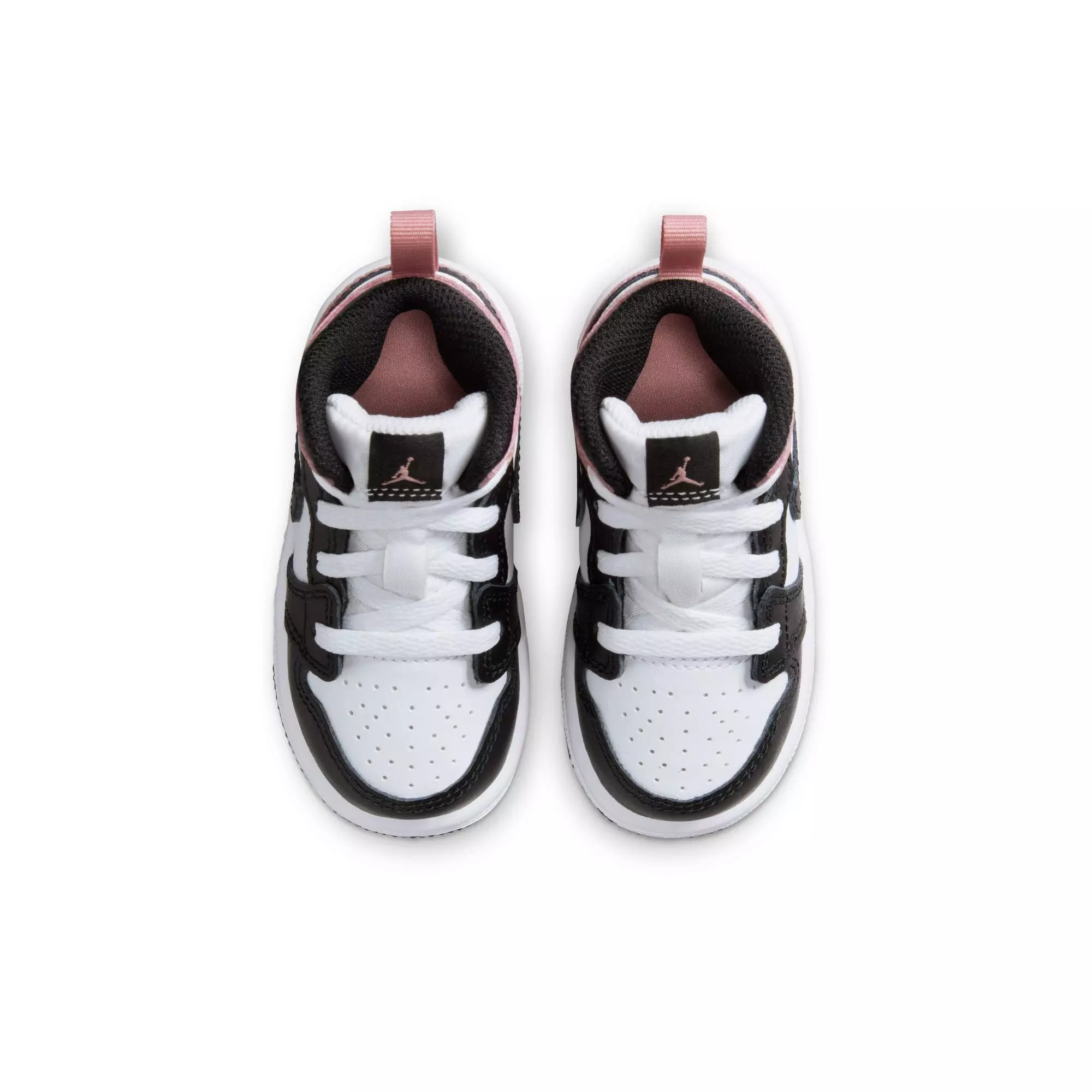 Jordan 1 Mid "White/Black/Rust Pink" Toddler Girls' Shoe - BLACK/PINK