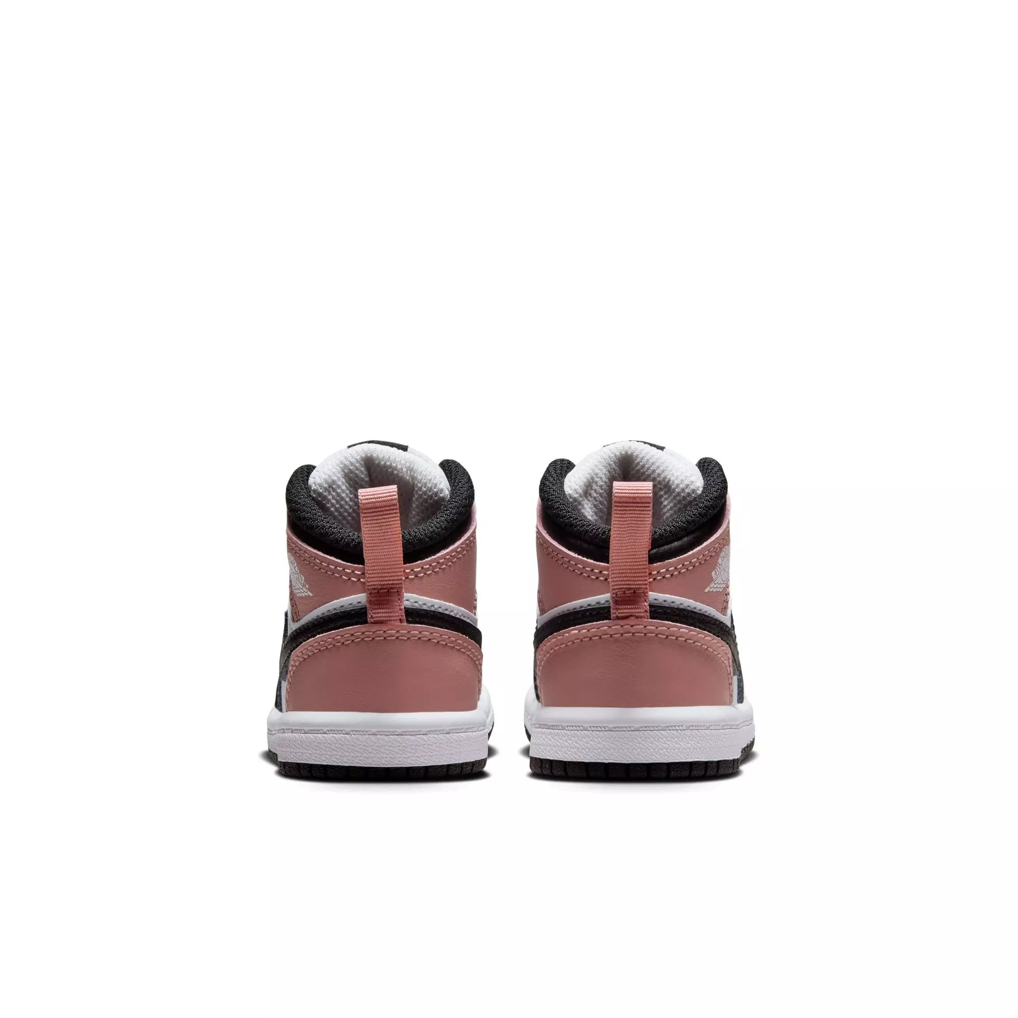 Jordan 1 Mid "White/Black/Rust Pink" Toddler Girls' Shoe - BLACK/PINK