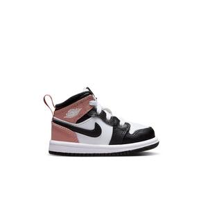 Jordan 1 Mid "White/Black/Rust Pink" Toddler Girls' Shoe
