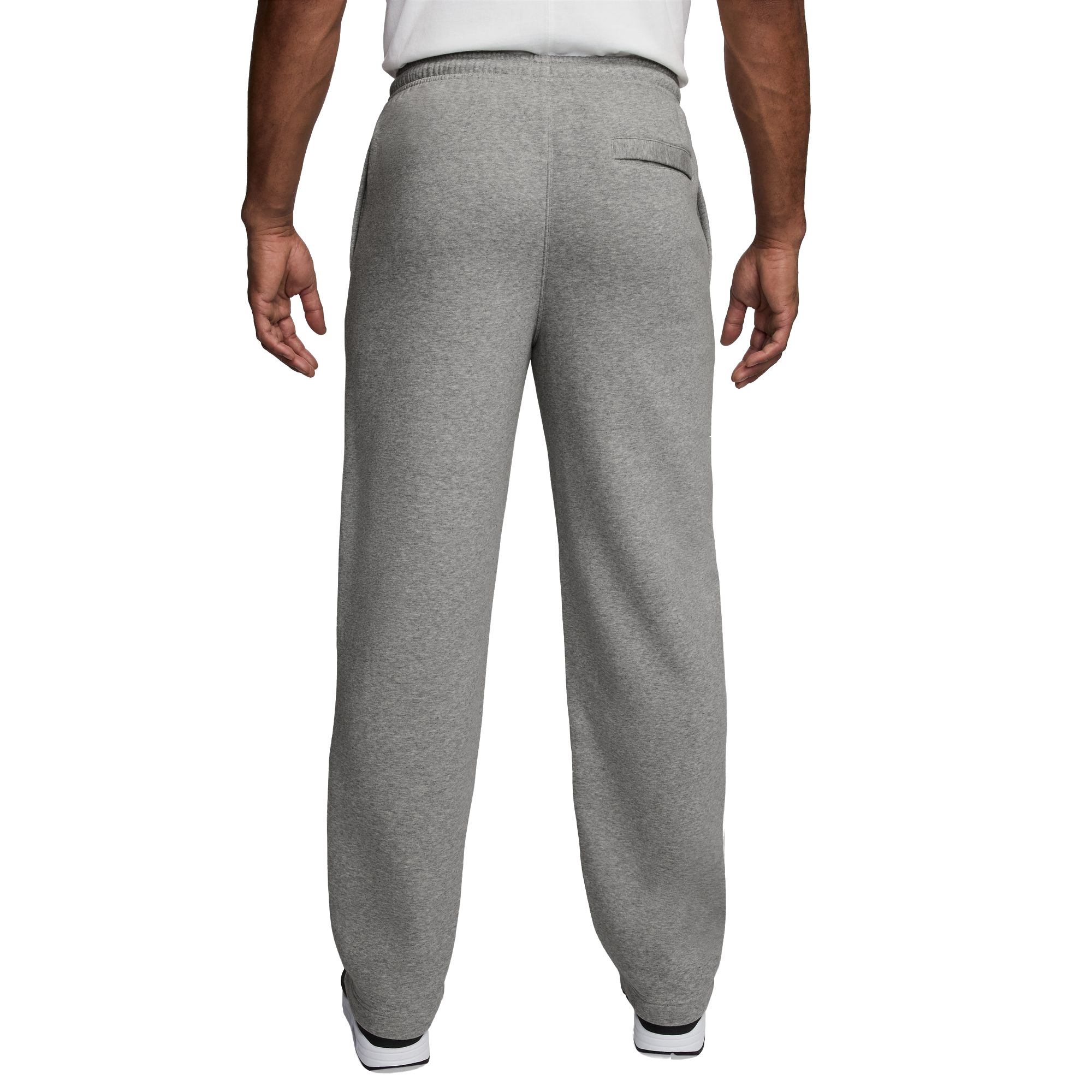 Nike Men's Club Open Hem Brushed Fleece Pants - Grey - GREY Thumbnail View 2
