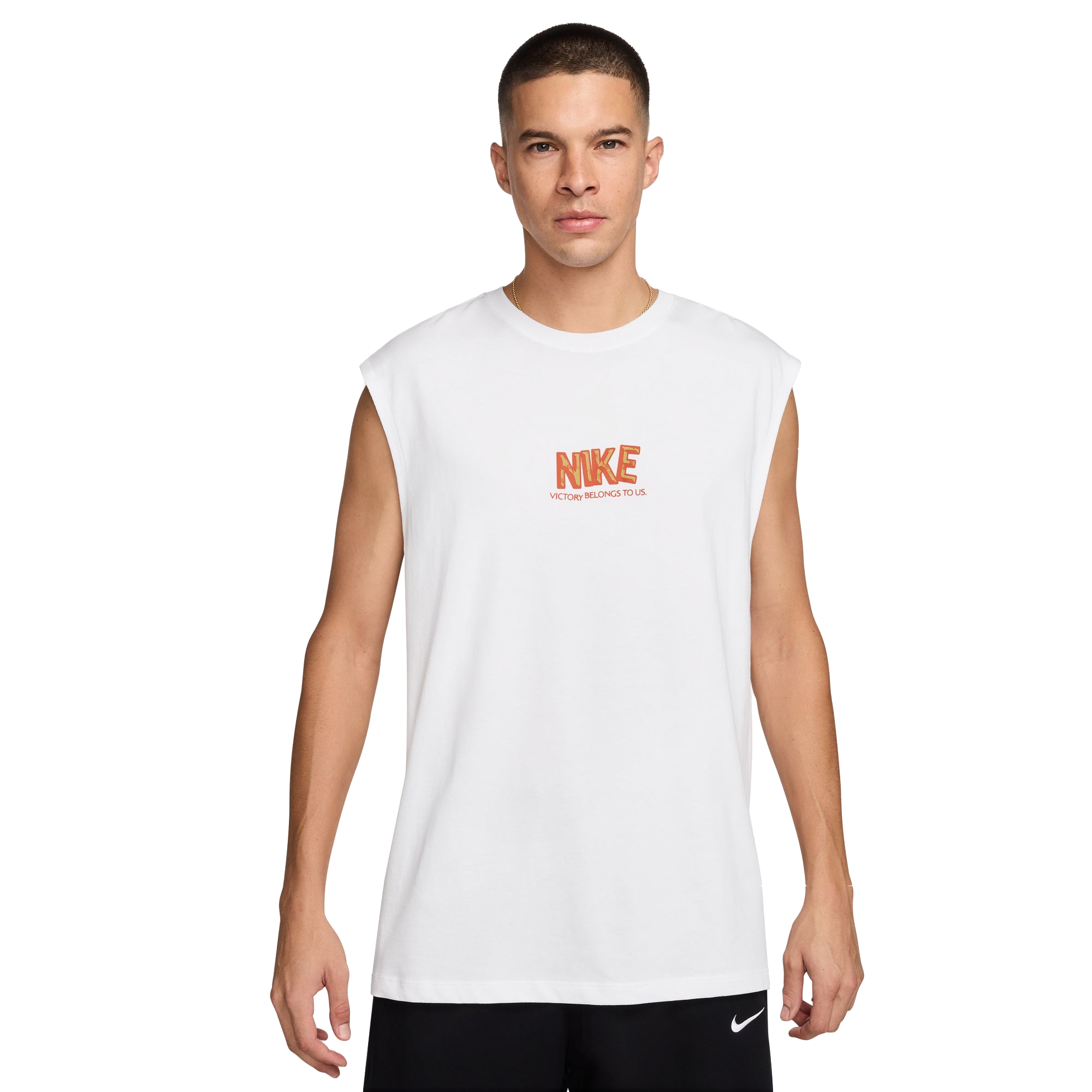 Nike Men's Sleveless Fitness Tee - WHITE Thumbnail View 1