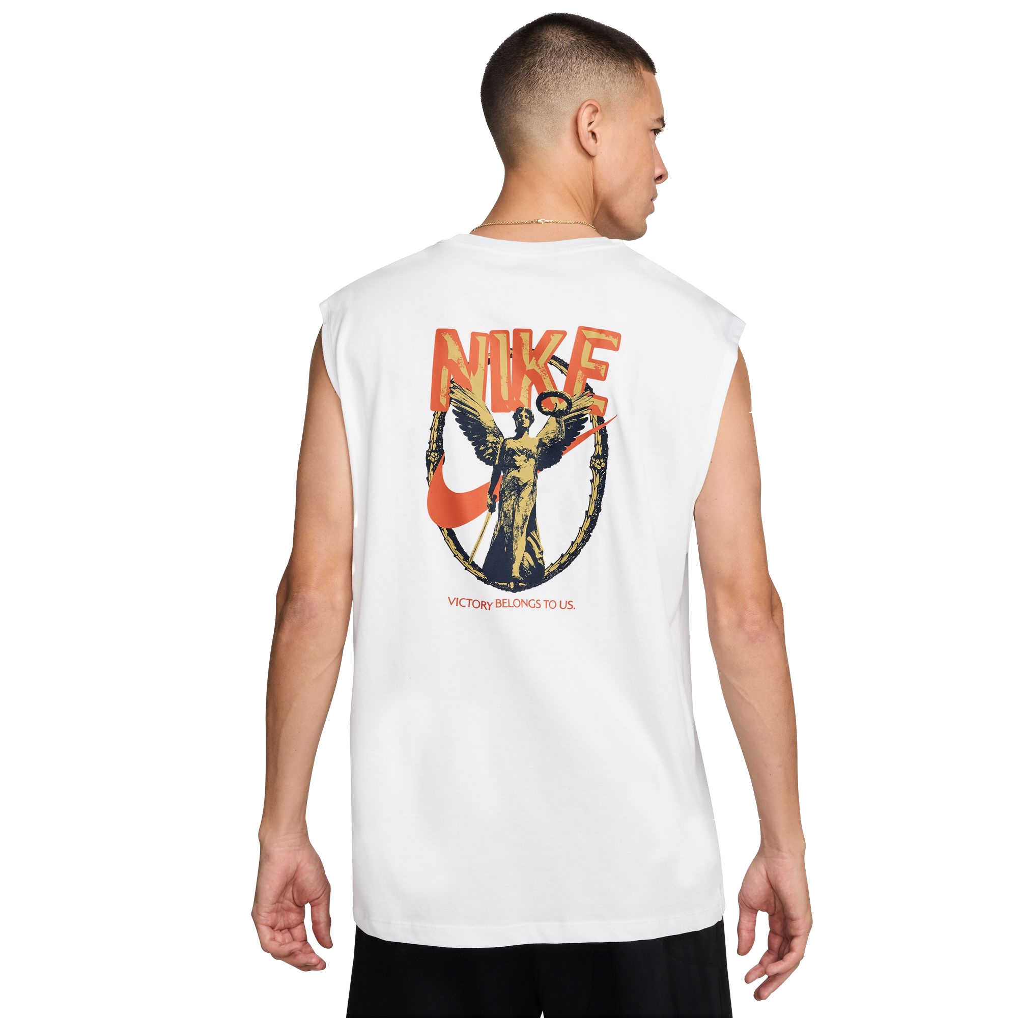 Nike Men's Sleveless Fitness Tee - WHITE Thumbnail View 2
