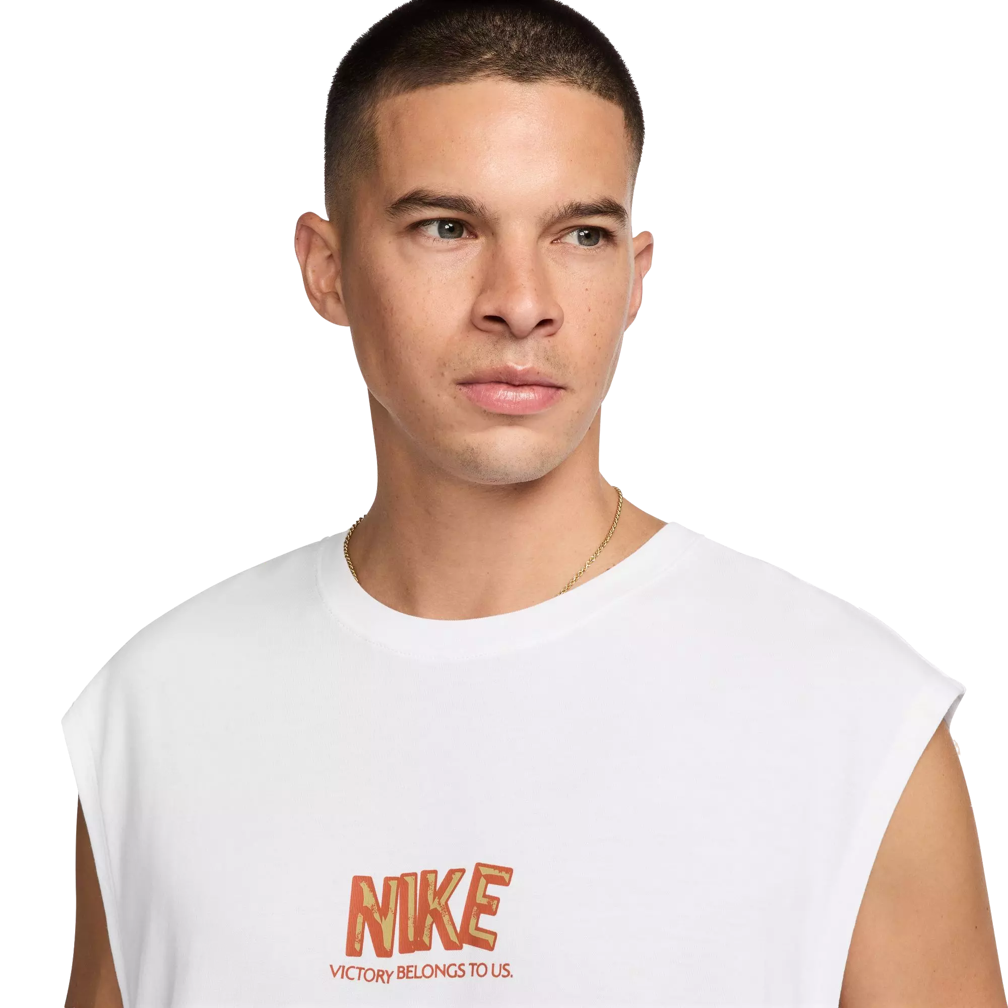 Nike Men's Sleveless Fitness Tee - WHITE
