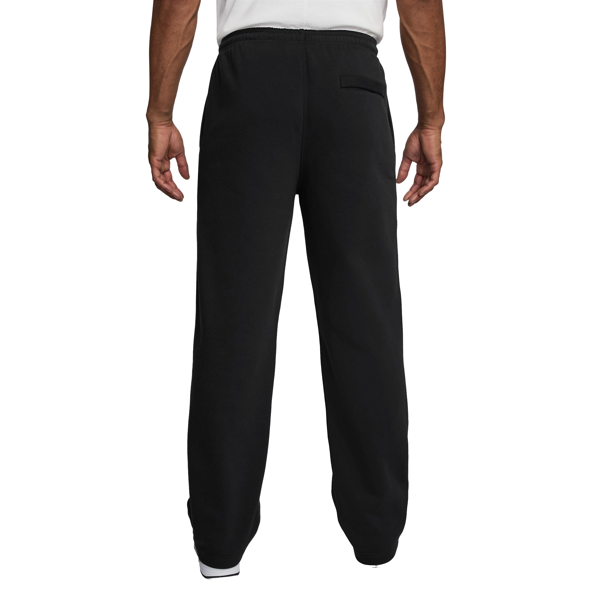Nike Men's Club Open Hem Brushed Fleece Pants - Black - BLACK Thumbnail View 2
