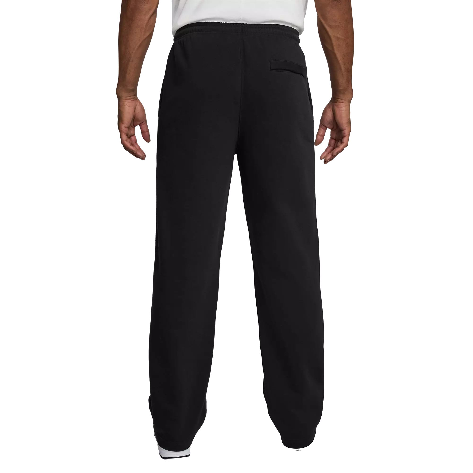 Nike Men's Club Open Hem Brushed Fleece Pants-Black - BLACK