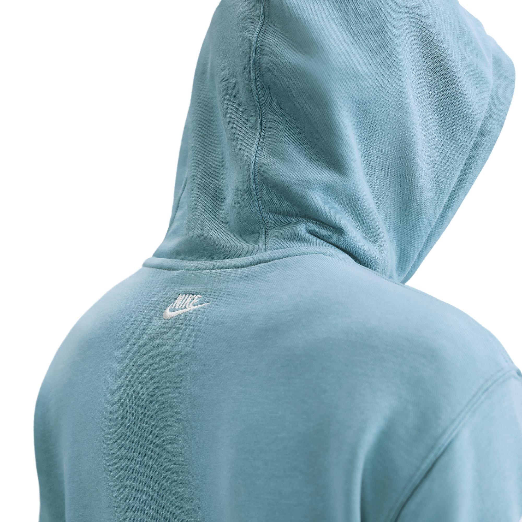 Nike Men's Club Pull-Over French Terry Hoodie - BLUE Thumbnail View 4