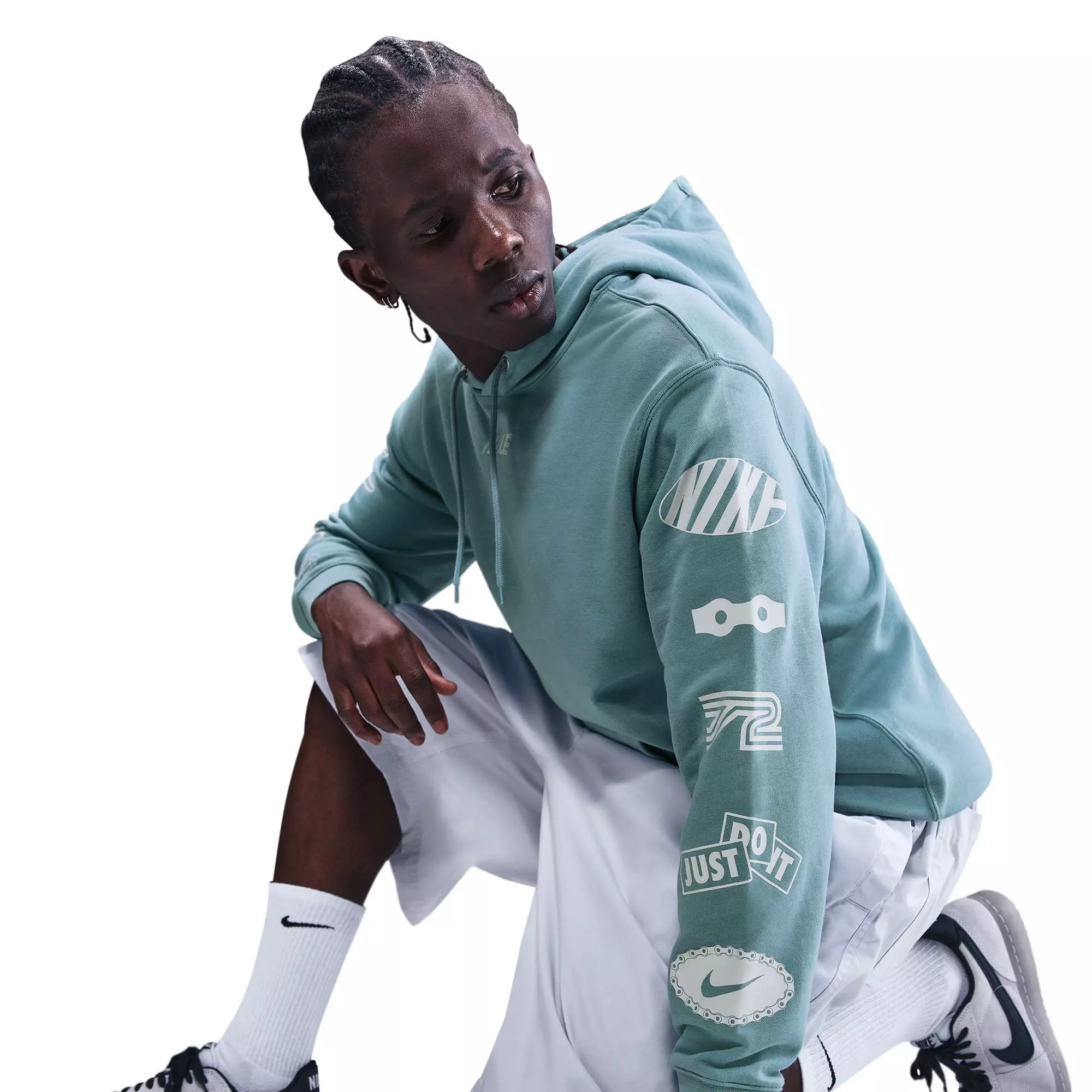 Nike Men's Club Pull-Over French Terry Hoodie - BLUE