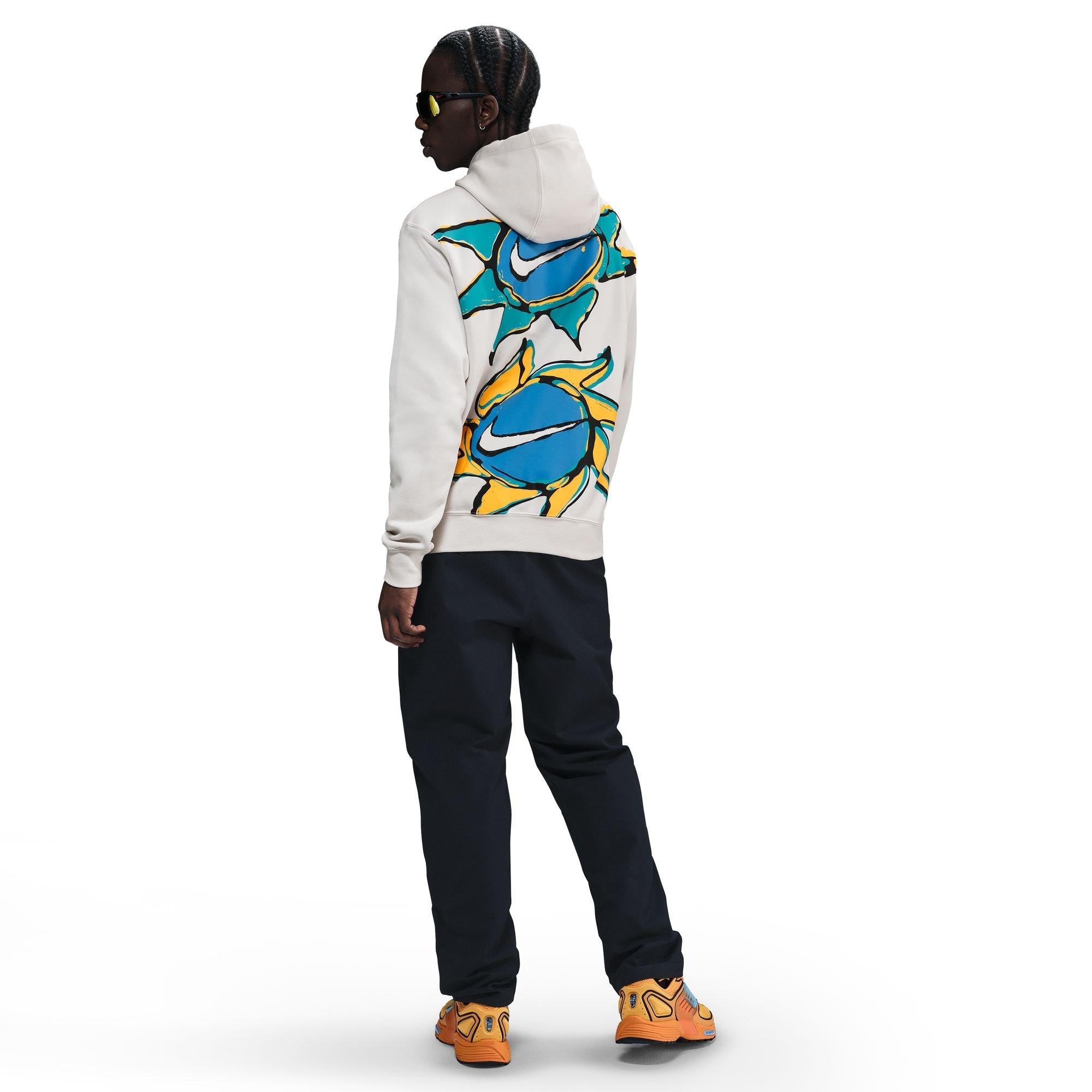 Nike Men's Club Pull-Over Fleece Hoodie - OFF-WHITE Thumbnail View 2