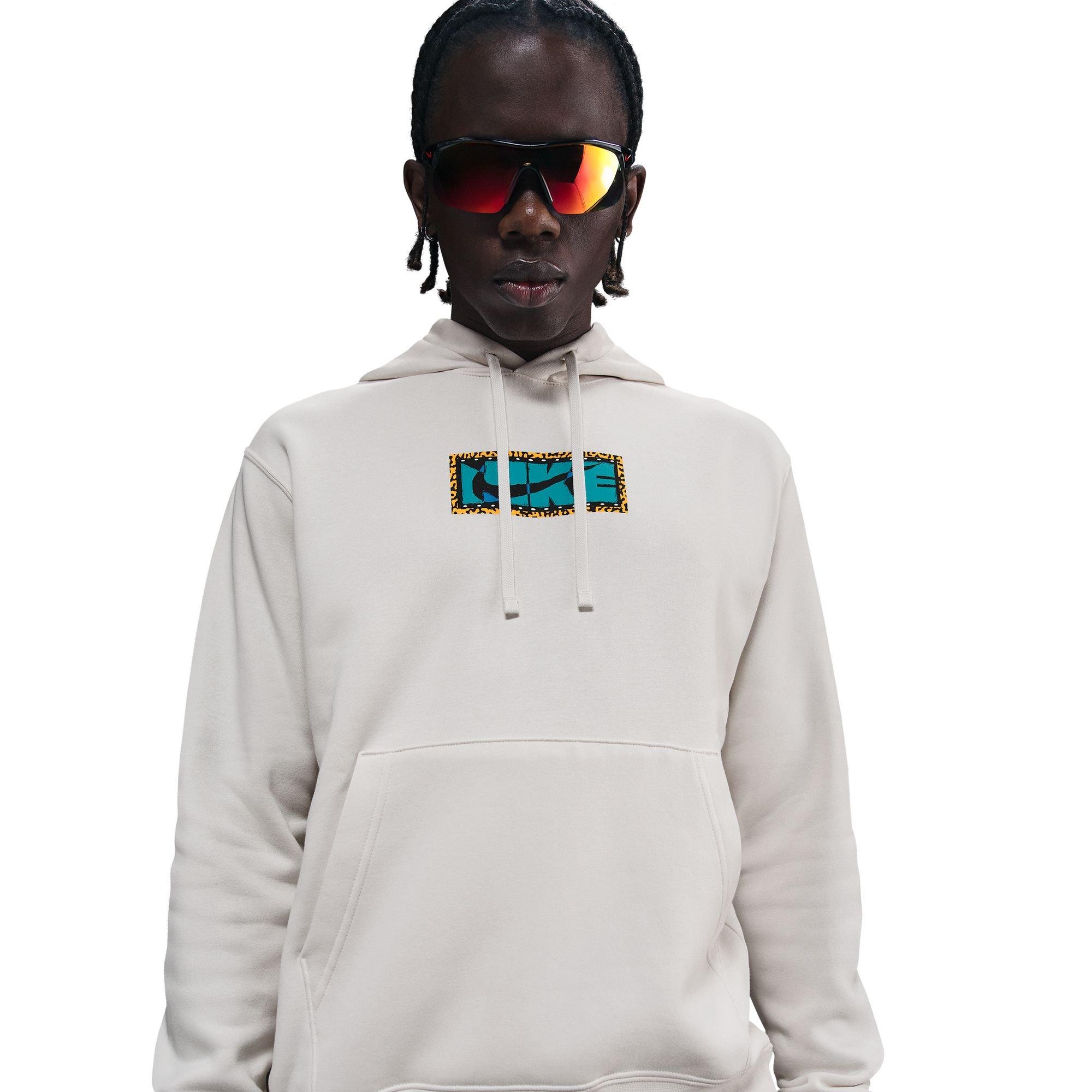 Nike Men's Club Pull-Over Fleece Hoodie - OFF-WHITE Thumbnail View 3