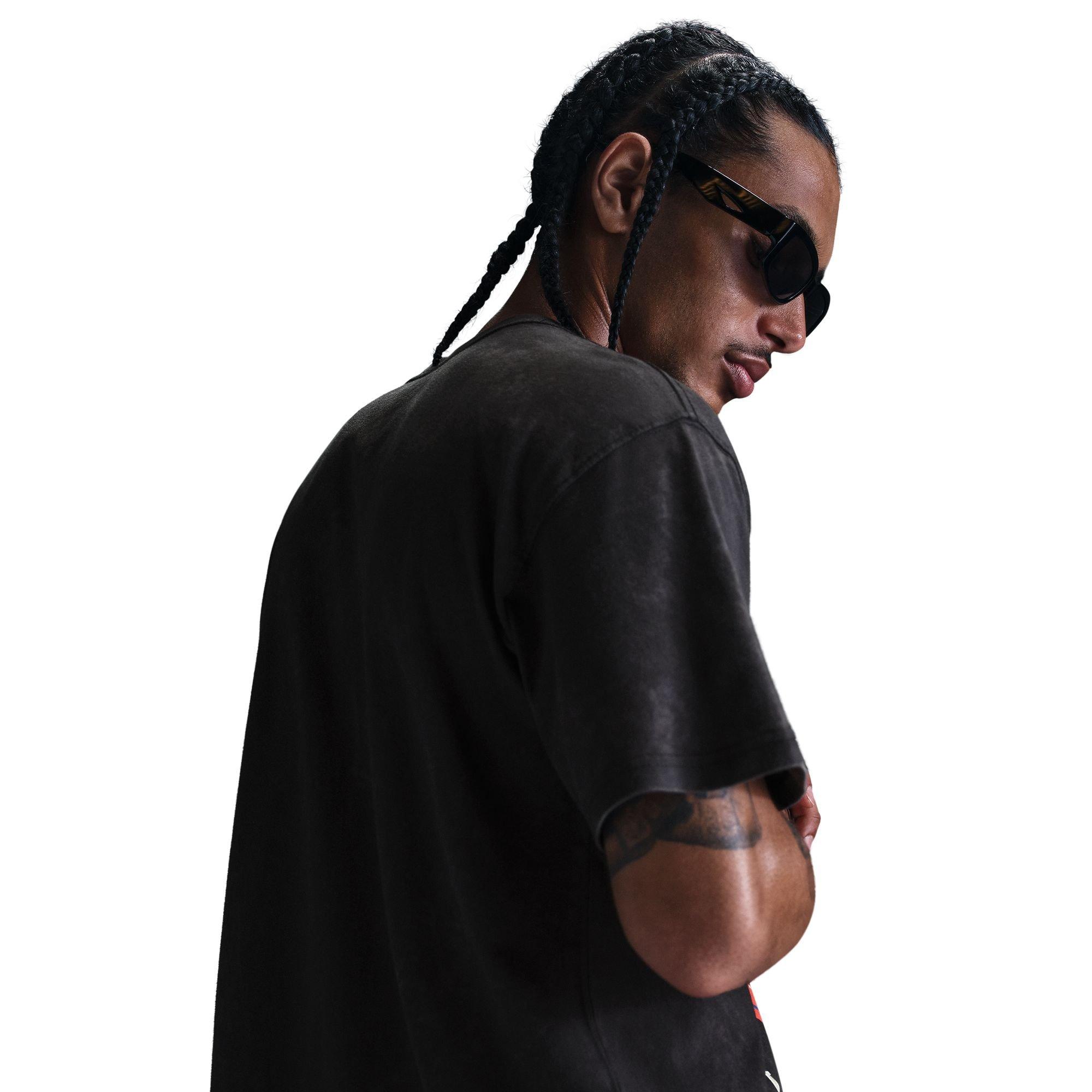 Nike Men's Max90 Basketball Loose Tee - Black - BLACK Thumbnail View 4