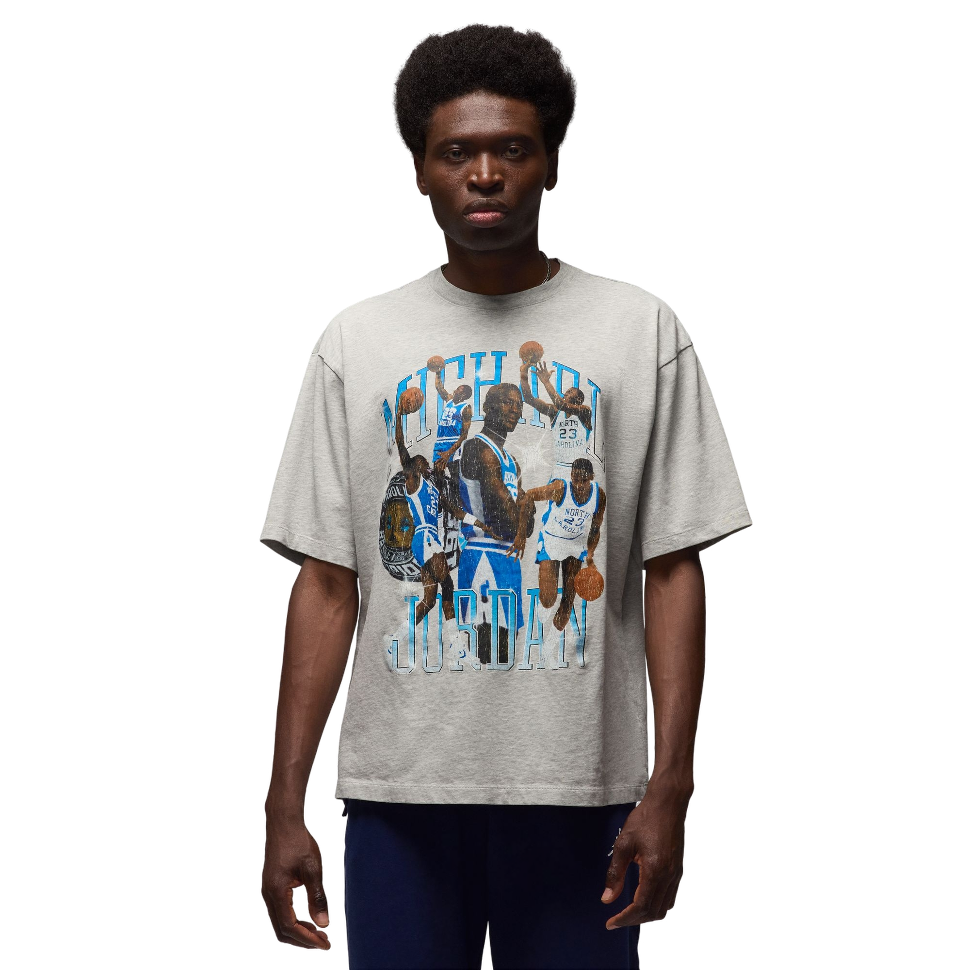 Jordan Men's Concert UNC Oversized Tee - Grey - GREY Thumbnail View 1