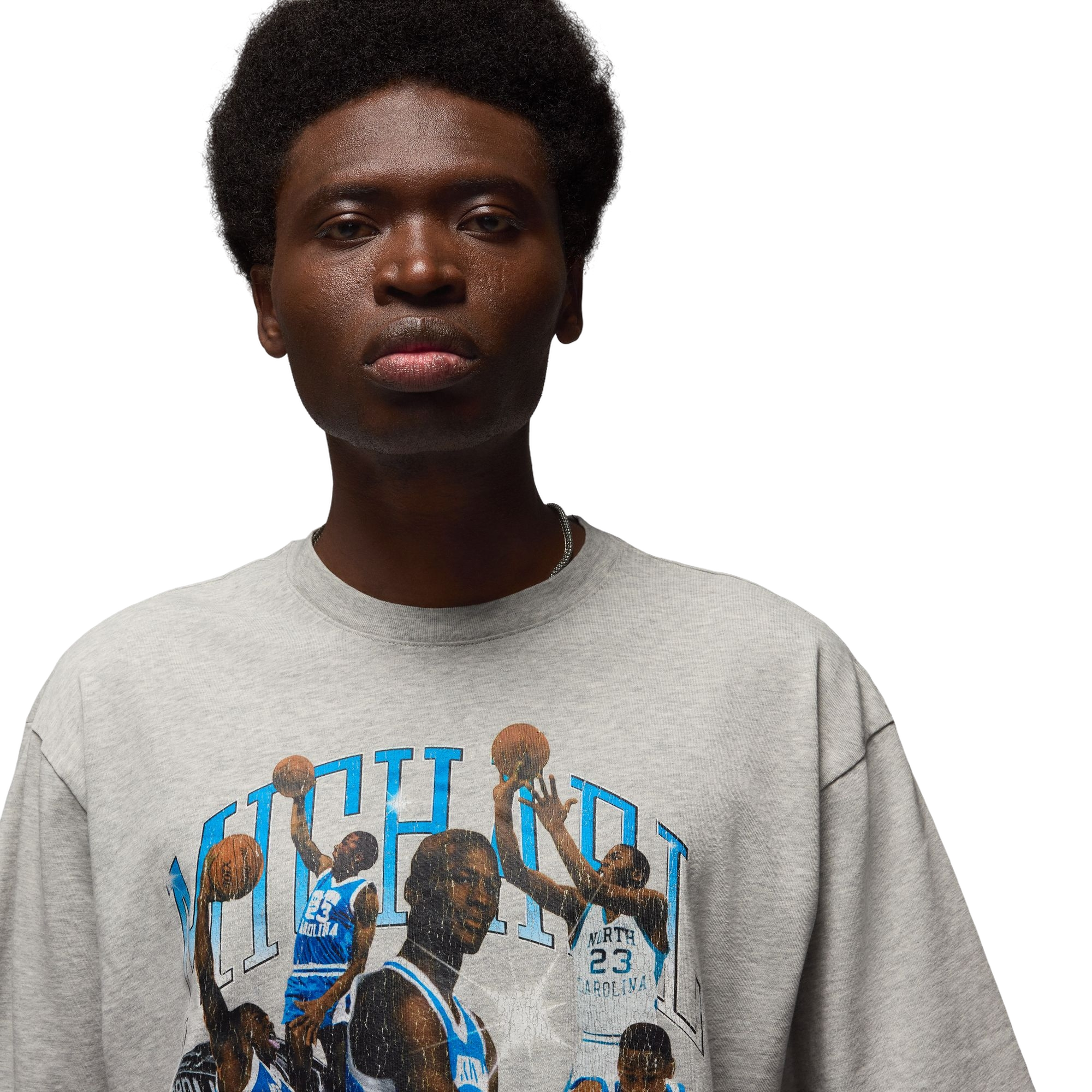 Jordan Men's Concert UNC Oversized Tee - Grey - GREY Thumbnail View 3