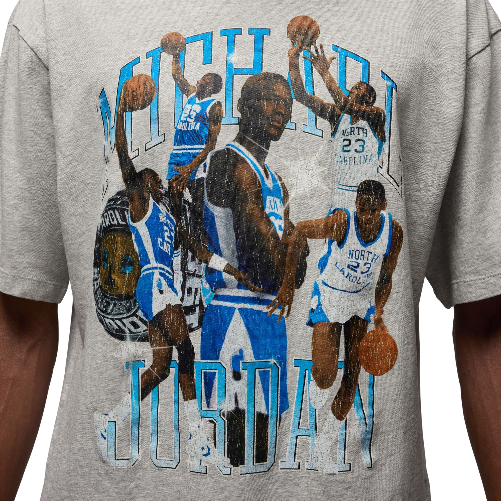 Jordan Men's Concert UNC Oversized Tee - Grey - GREY Thumbnail View 4