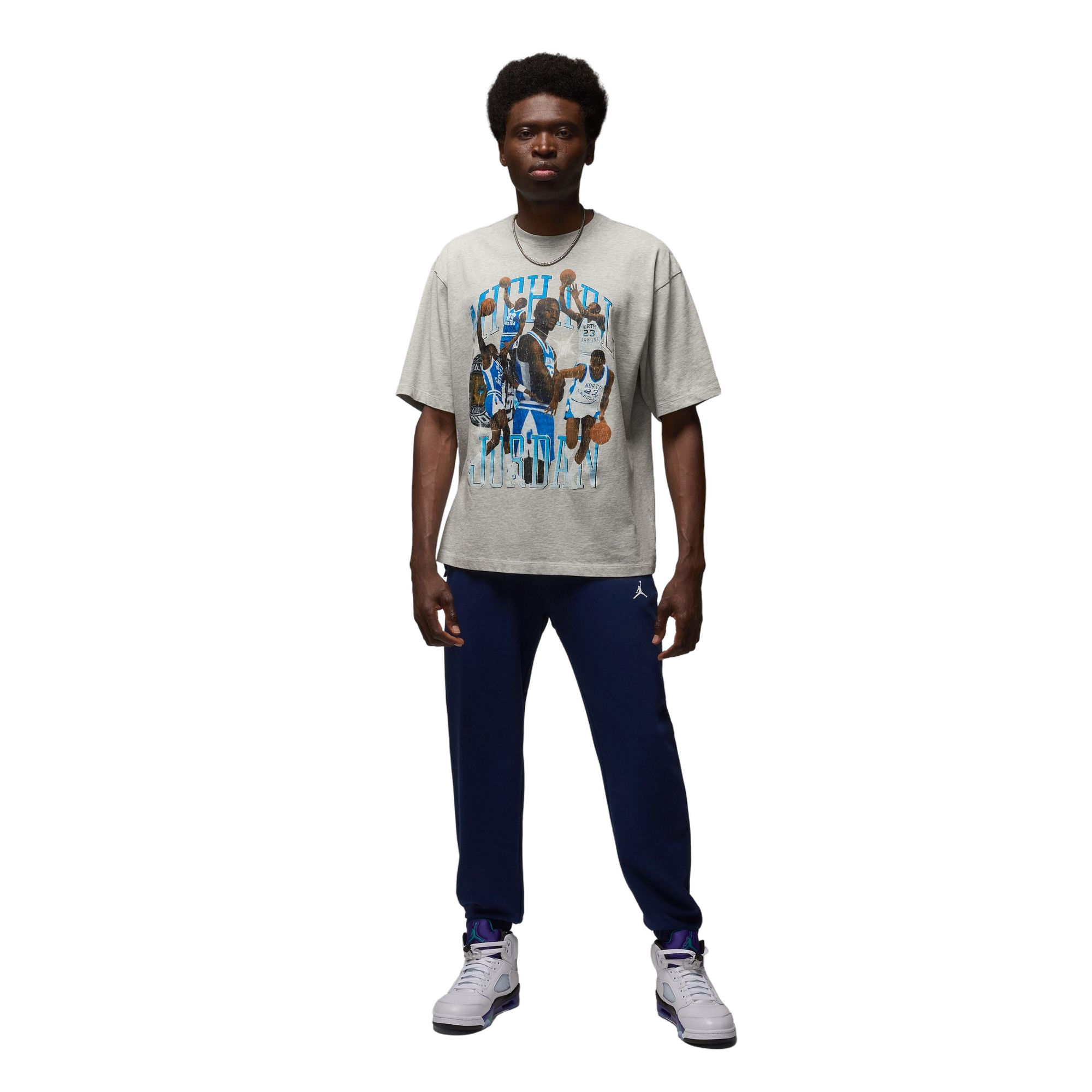 Jordan Men's Concert UNC Oversized Tee - Grey - GREY Thumbnail View 6