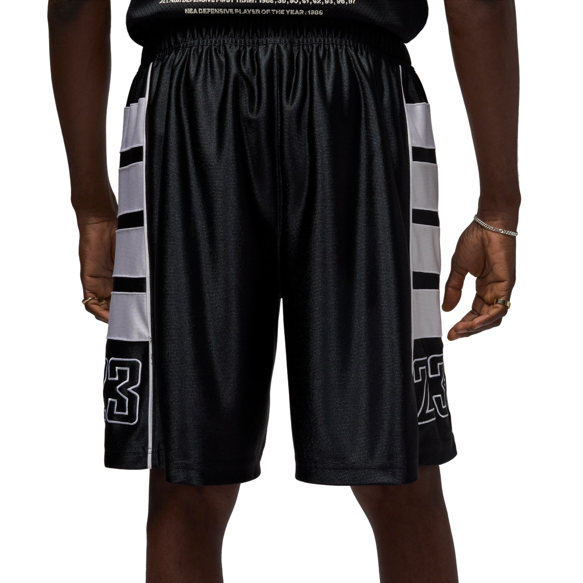 Jordan Men's Brooklyn Cat Scratch Shorts - BLACK/WHITE Thumbnail View 1