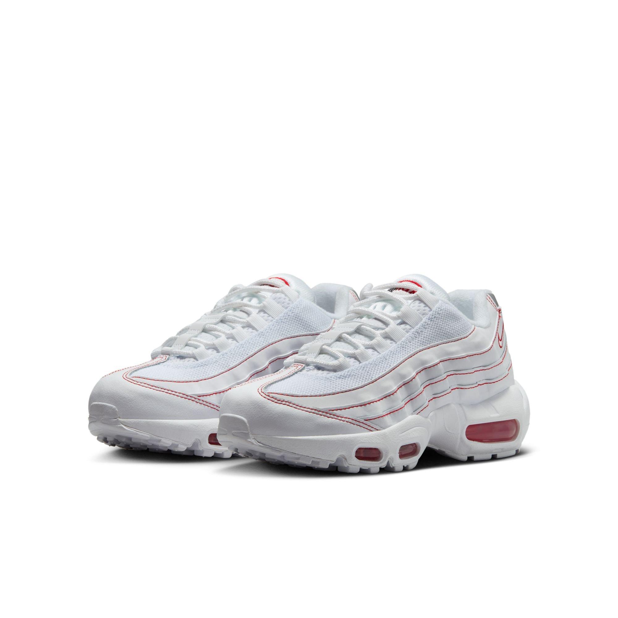 Nike Air Max 95 Recraft Grade School Boys' "White/University Red/Wolf Grey" Shoe