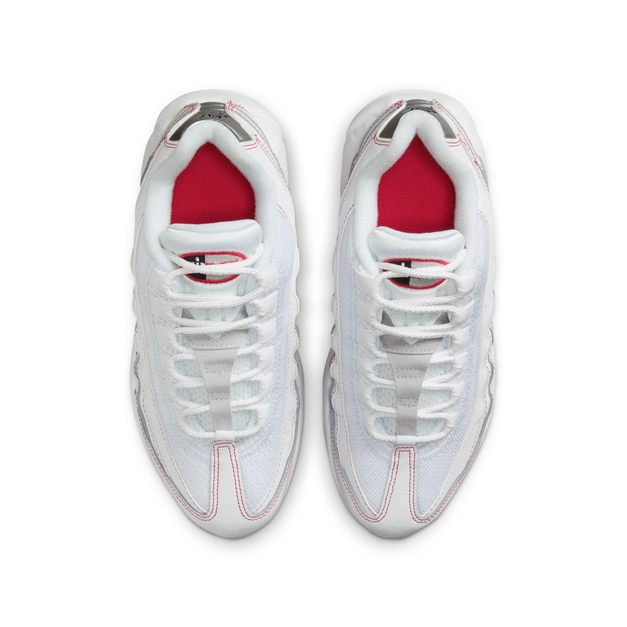 Nike Air Max 95 Recraft Grade School Boys' "White/University Red/Wolf Grey" Shoe