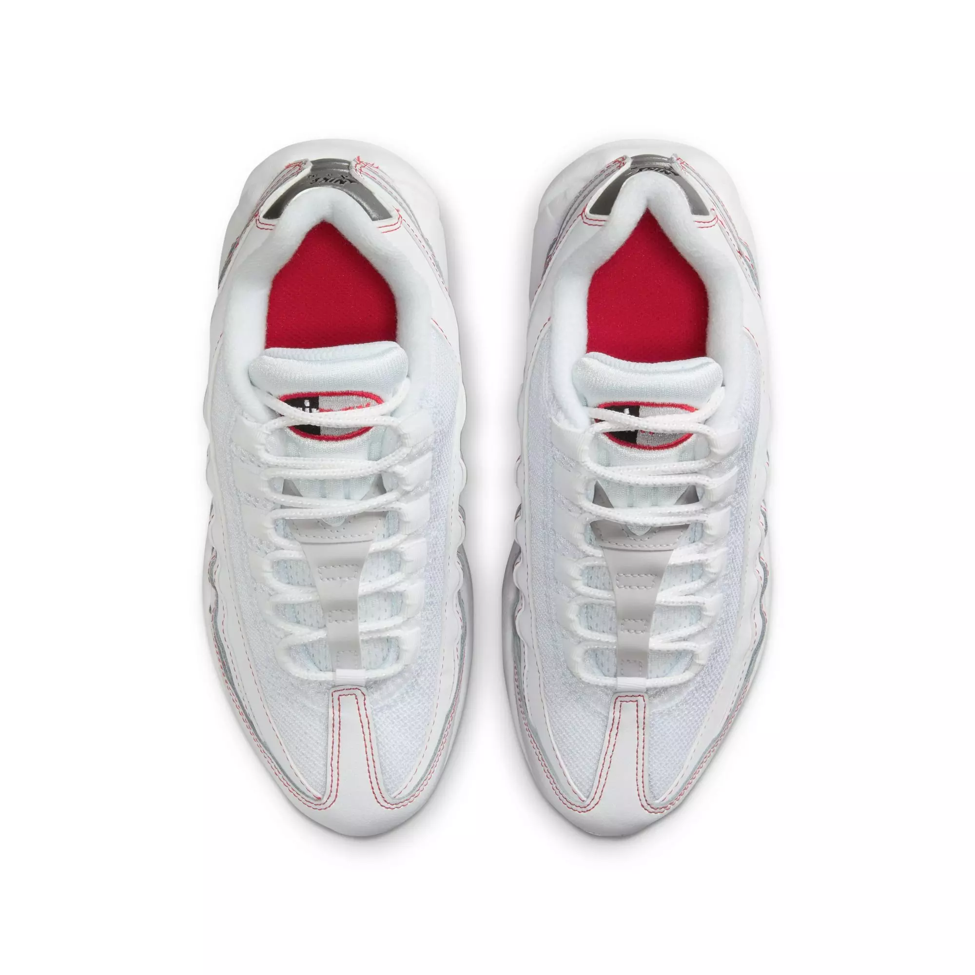 Nike Air Max 95 Recraft "White/University Red/Wolf Grey" Grade School Boys' Shoe - WHITE/RED