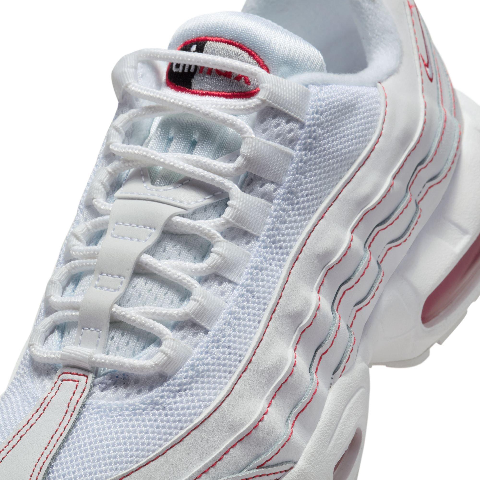 Nike Air Max 95 Recraft Grade School Boys' "White/University Red/Wolf Grey" Shoe