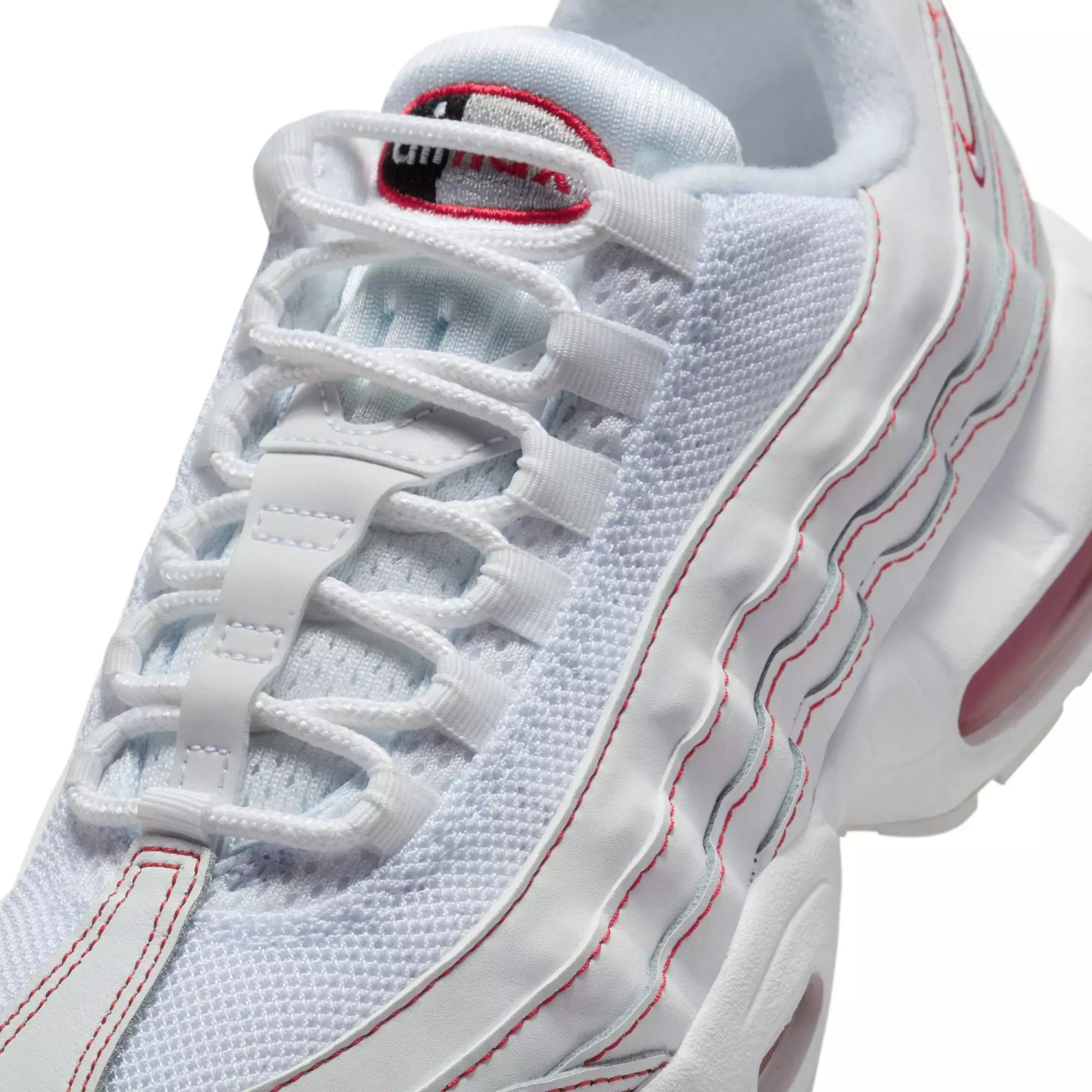 Nike Air Max 95 Recraft "White/University Red/Wolf Grey" Grade School Boys' Shoe - WHITE/RED
