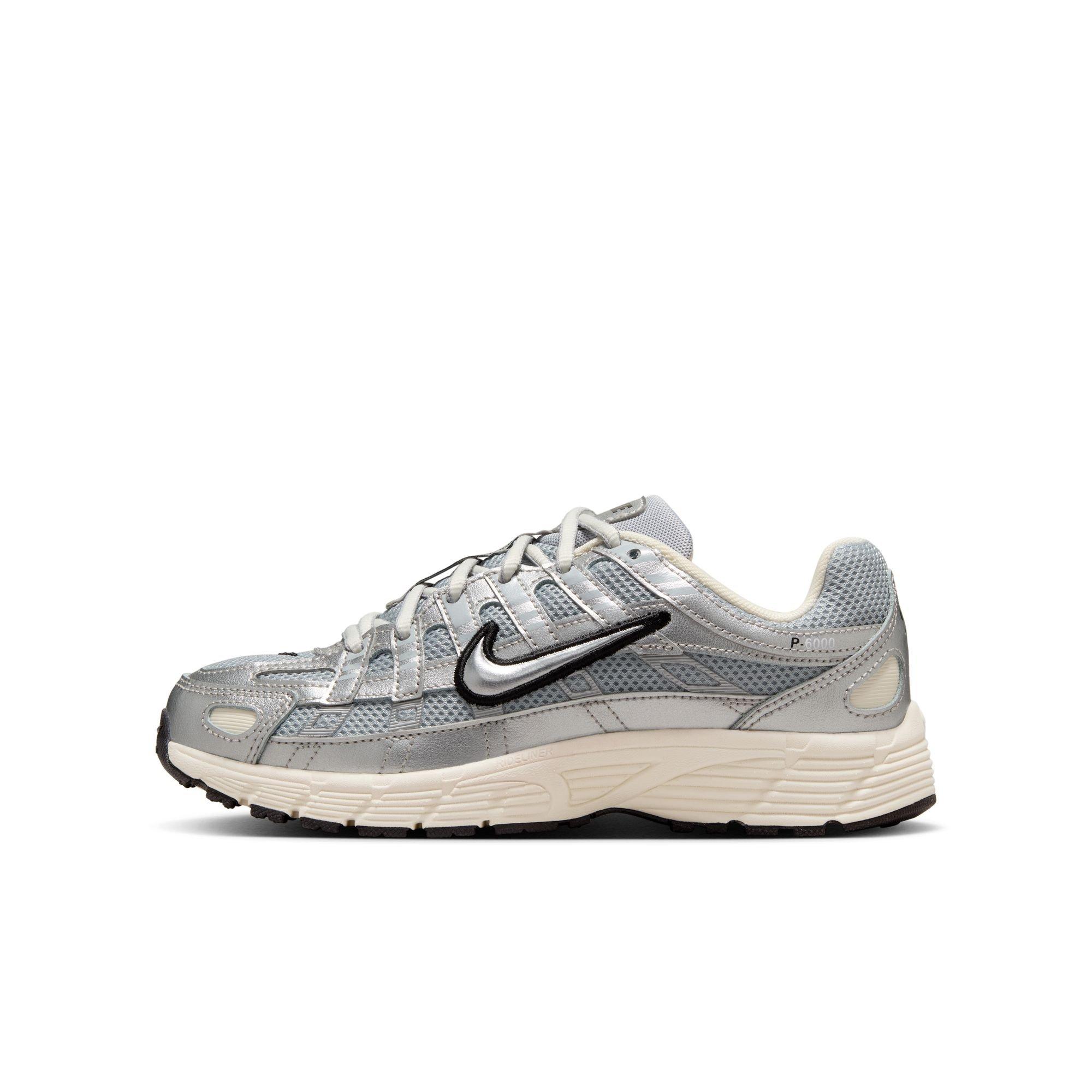 Nike P-6000 "Metallic Silver/Black" Grade School Boys' Shoe - WHITE/SILVER Thumbnail View 3