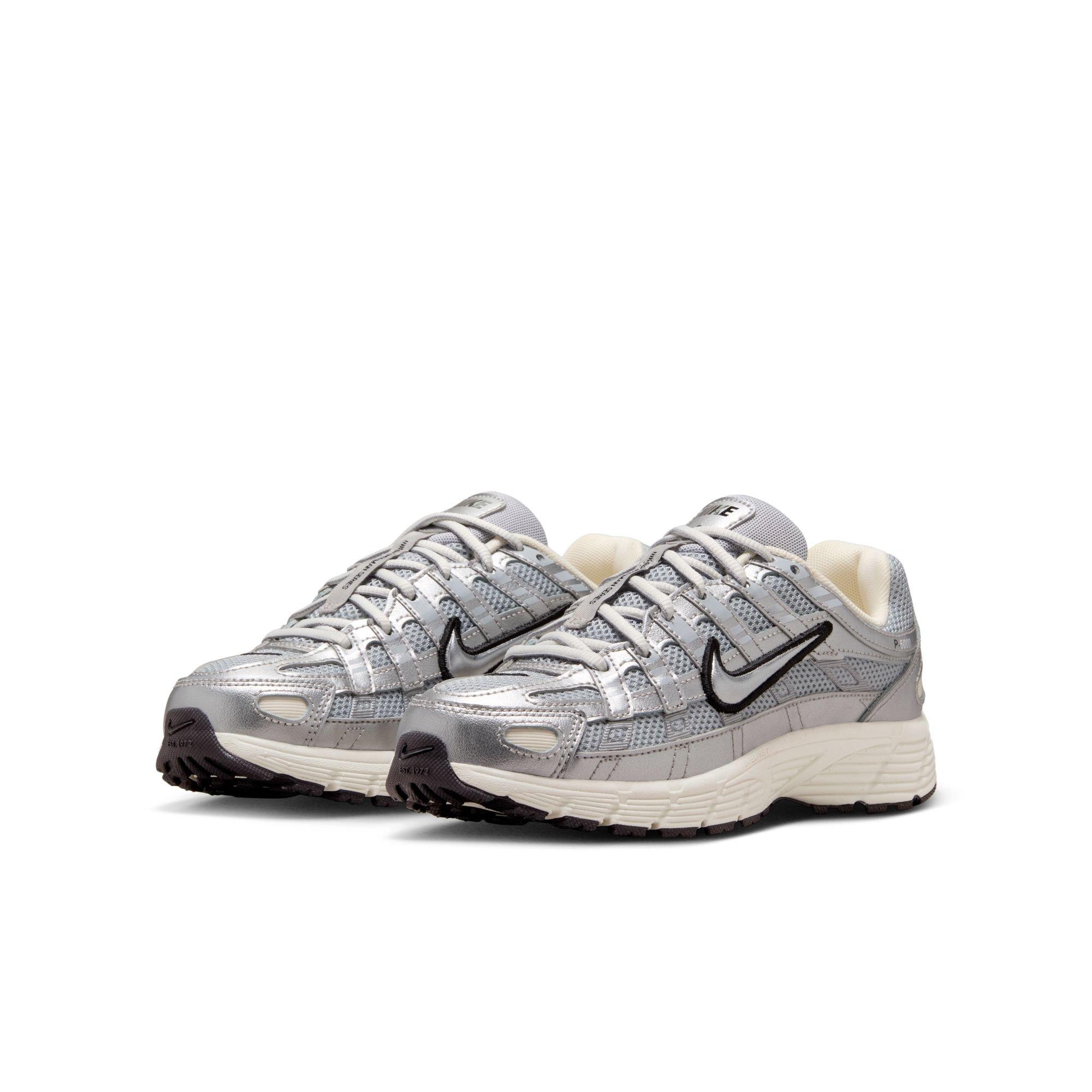 Nike P-6000 "Metallic Silver/Black" Grade School Boys' Shoe - WHITE/SILVER Thumbnail View 5