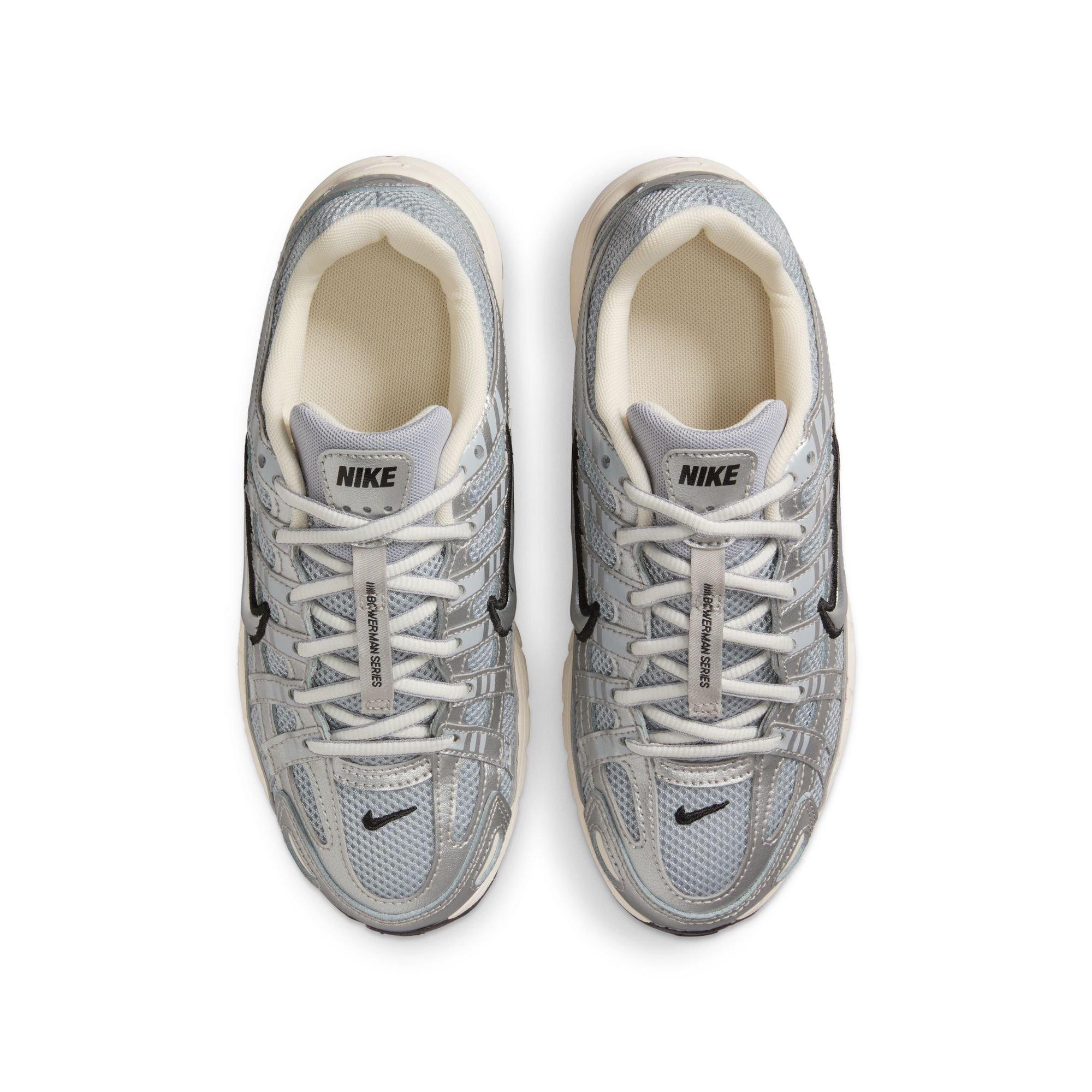 Nike P-6000 "Metallic Silver/Black" Grade School Boys' Shoe - WHITE/SILVER Thumbnail View 6