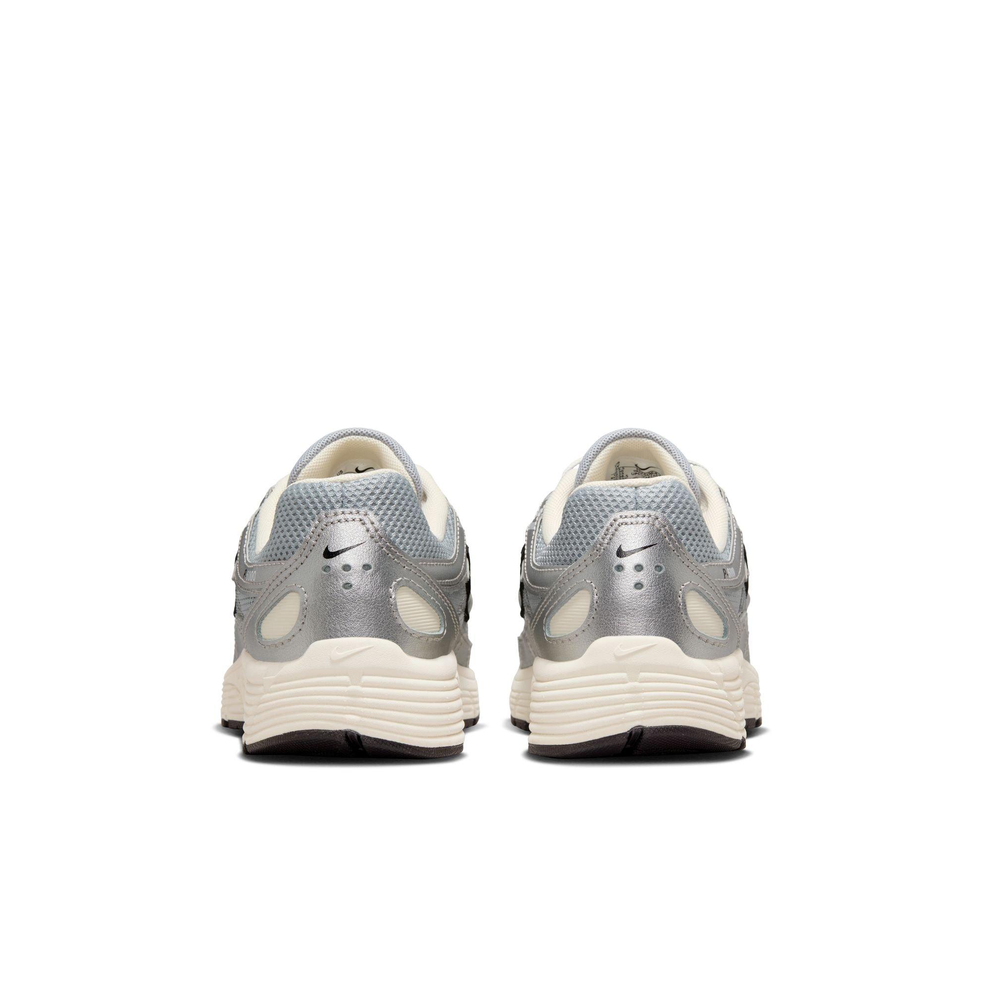Nike P-6000 "Metallic Silver/Black" Grade School Boys' Shoe - WHITE/SILVER Thumbnail View 7