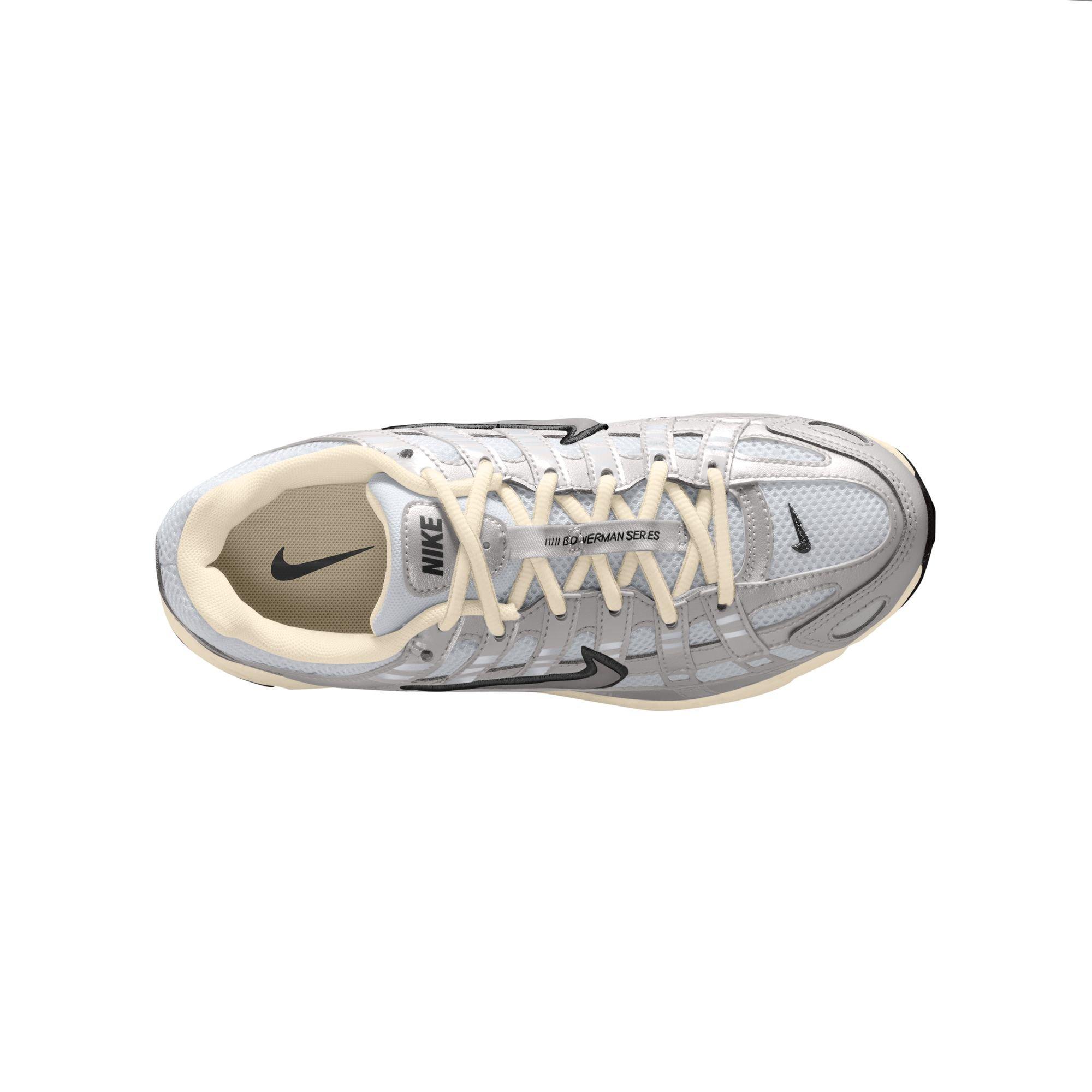 Nike P-6000 "Metallic Silver/Black" Grade School Boys' Shoe - WHITE/SILVER Thumbnail View 8