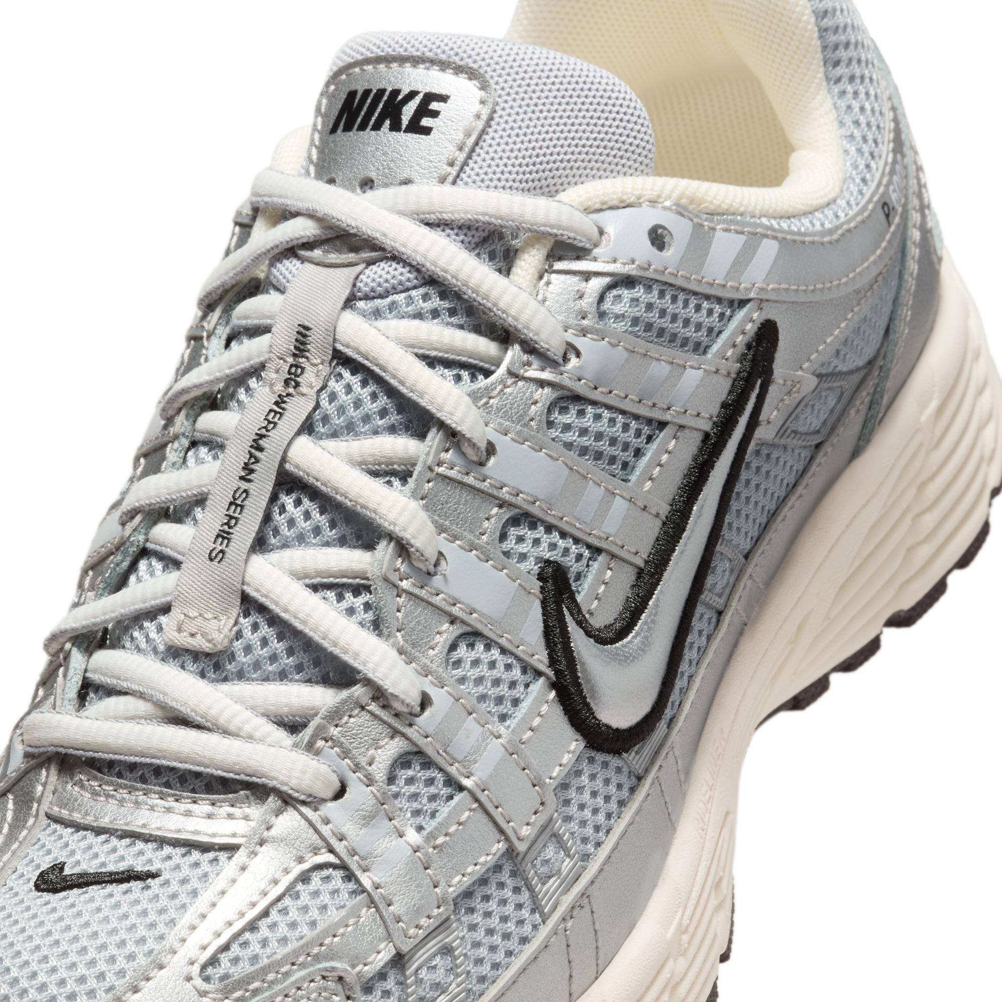 Nike P-6000 "Metallic Silver/Black" Grade School Boys' Shoe - WHITE/SILVER Thumbnail View 10