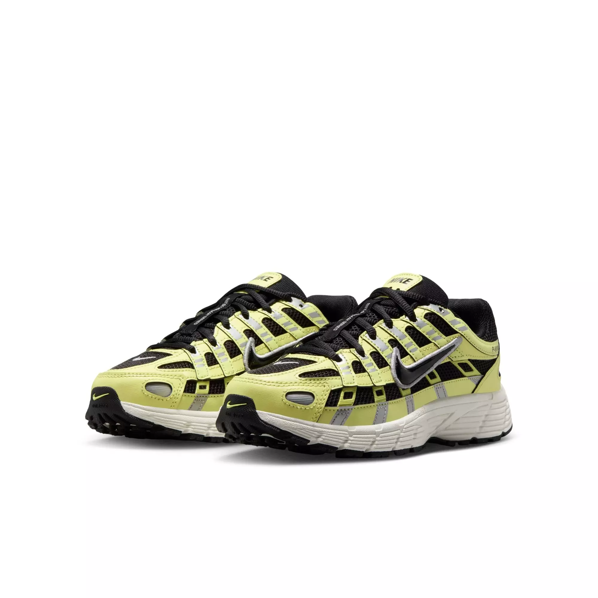 Nike P-6000 "Lt Lemon Twist/Black/Metallic Silver" Grade School Boys' Shoe - YELLOW/BLACK